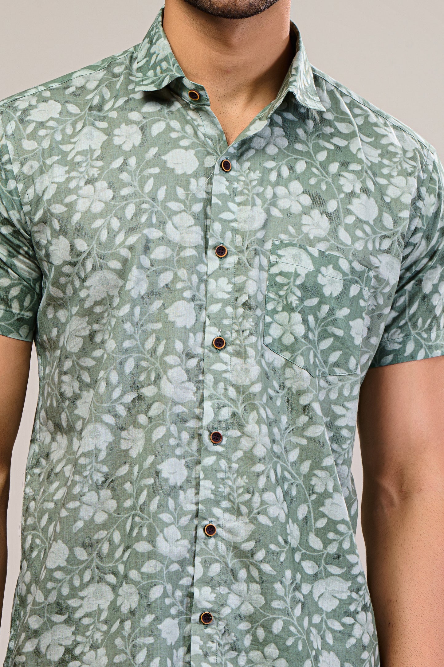 Floral Fusion Men’s Half Sleeve Printed Shirt