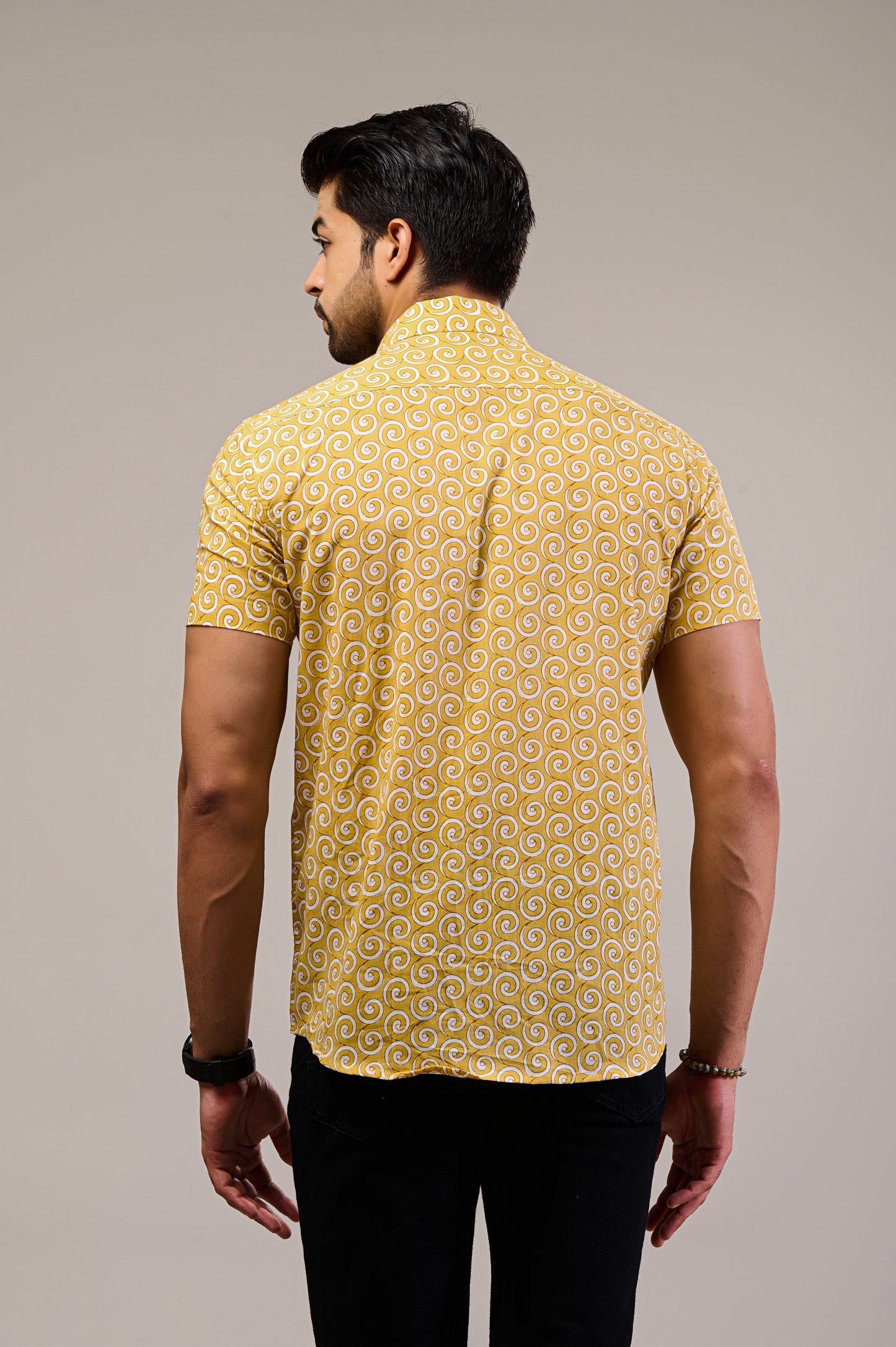 Chroma Chaos Men’s Half Sleeve Printed Shirt