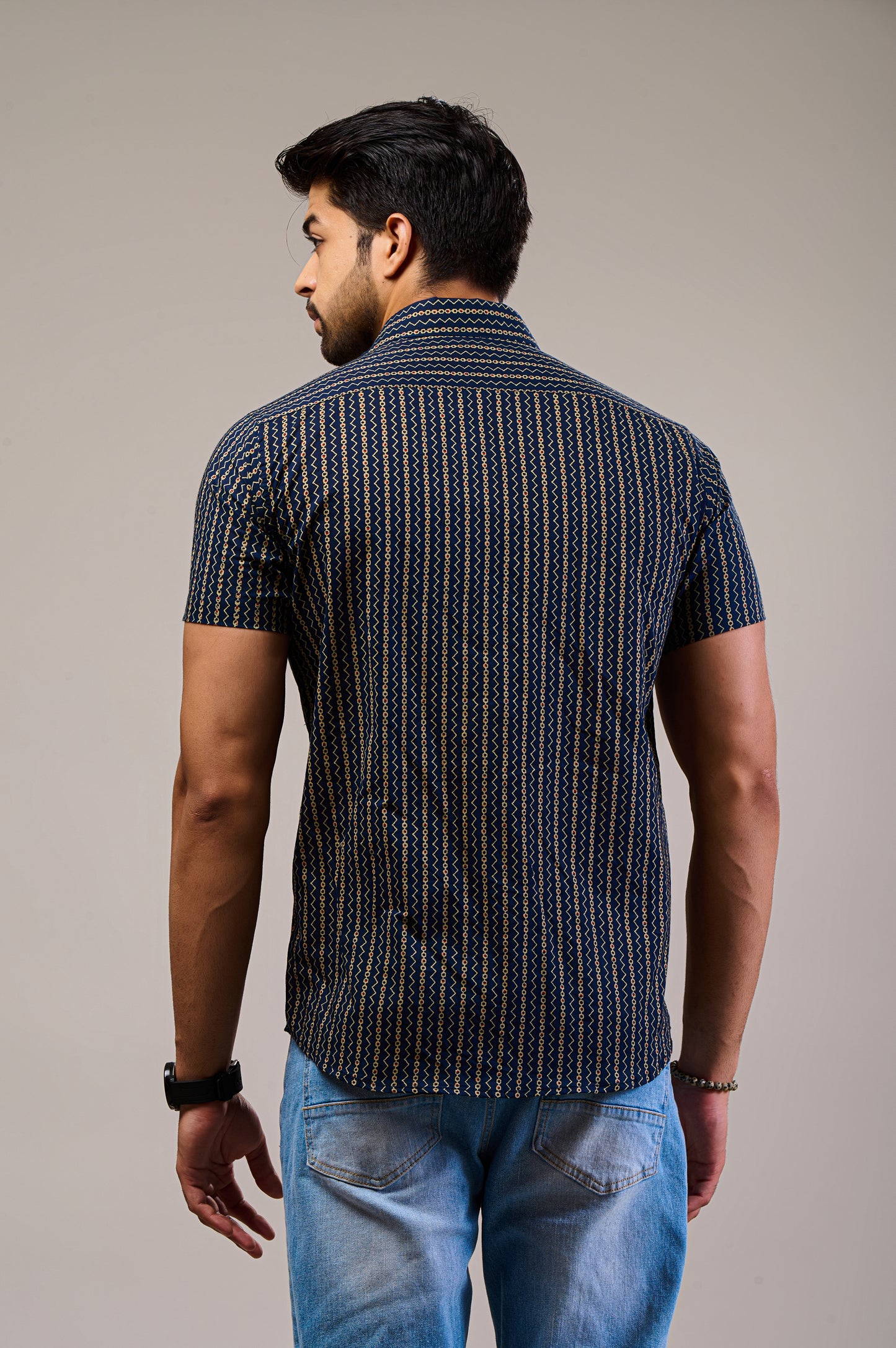 Radial Rythm Men’s Half Sleeve Printed Shirt