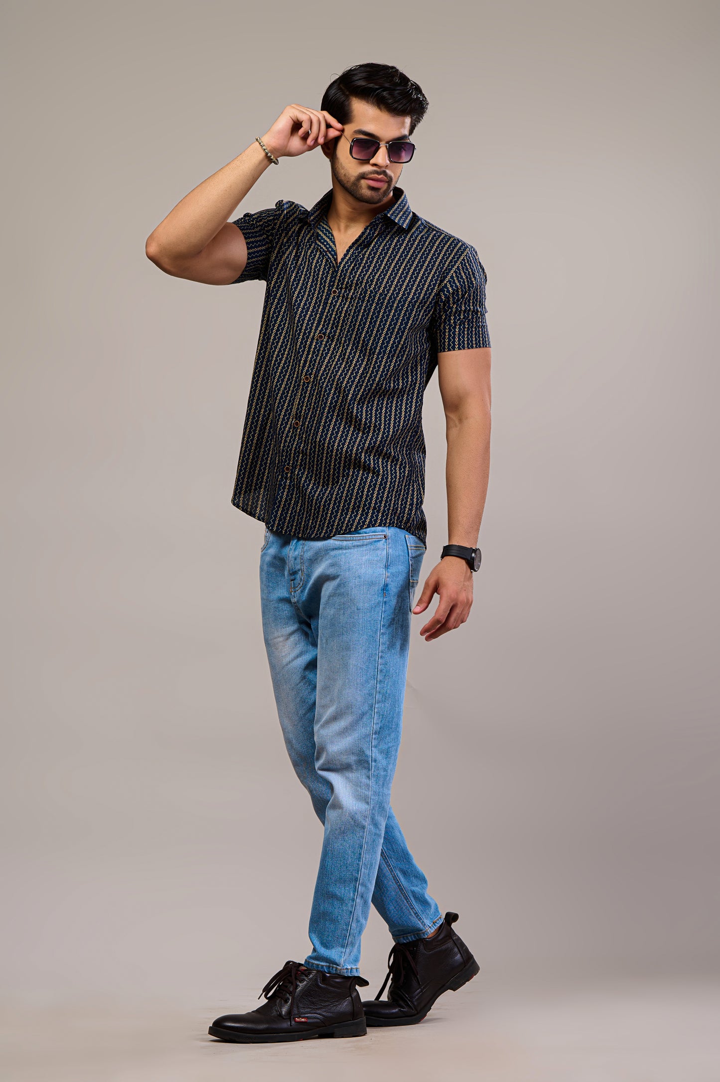 Radial Rythm Men’s Half Sleeve Printed Shirt