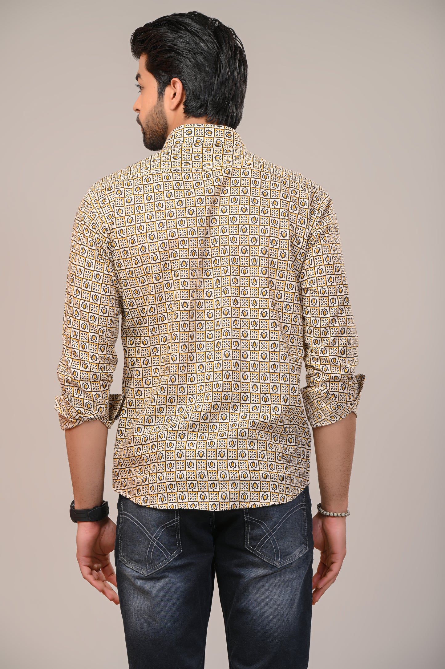 Gridlock Print Full Sleeve Shirt