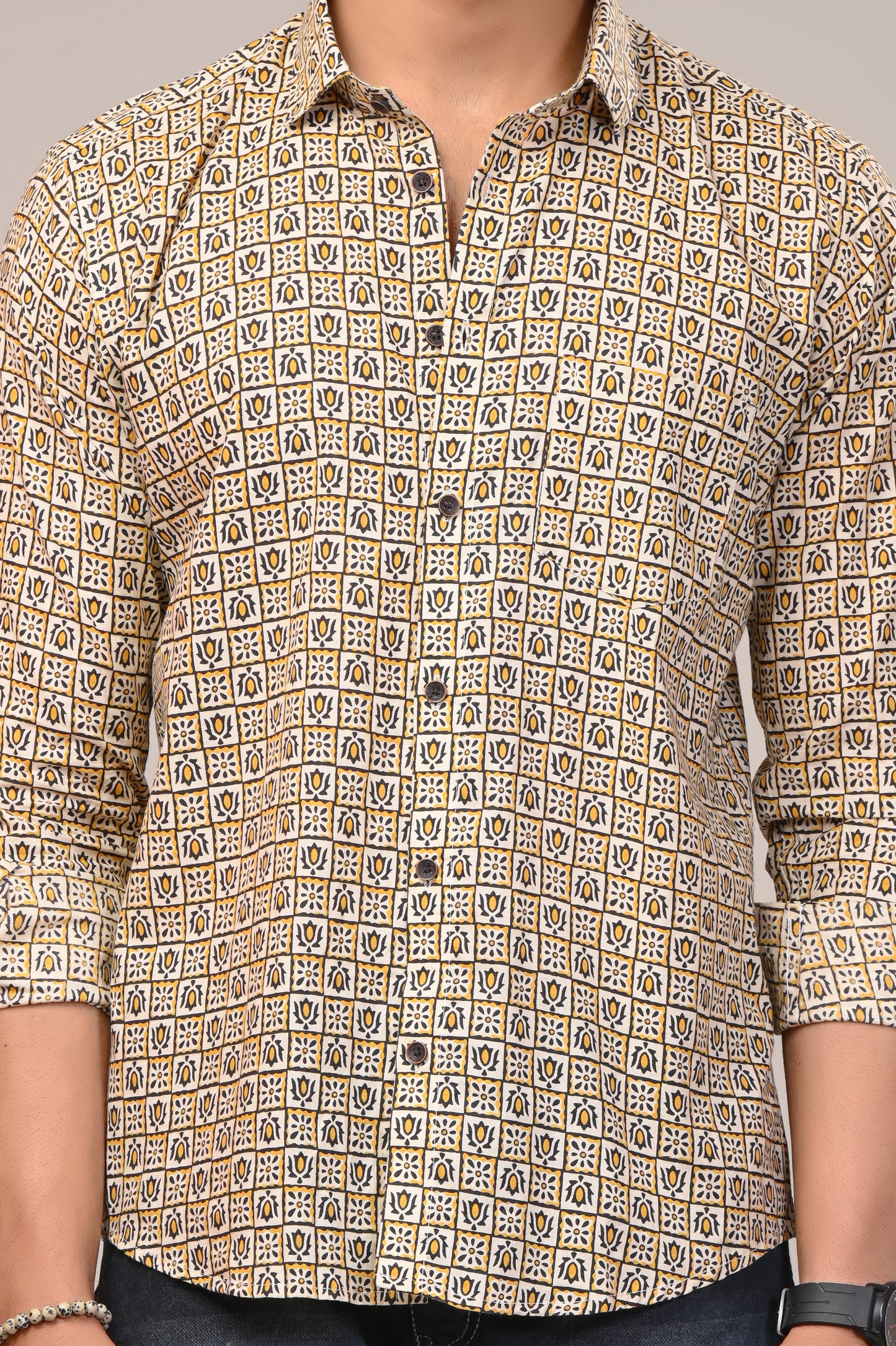 Gridlock Print Full Sleeve Shirt