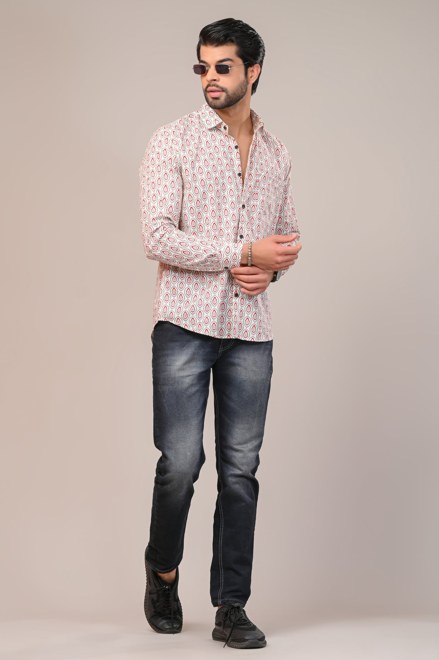 Verdant Vines Print Full Sleeve Shirt