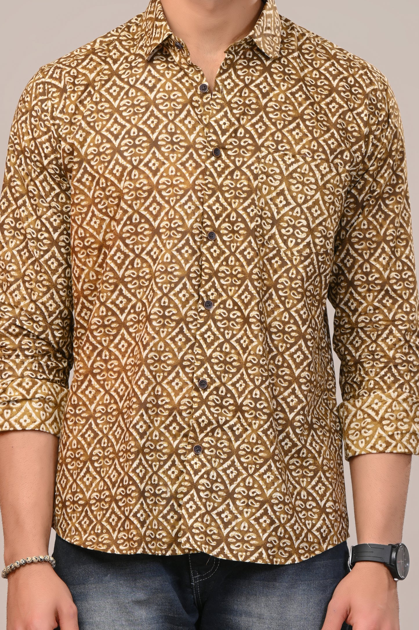 Kaleidoscopic Creation Print Full Sleeve Shirt
