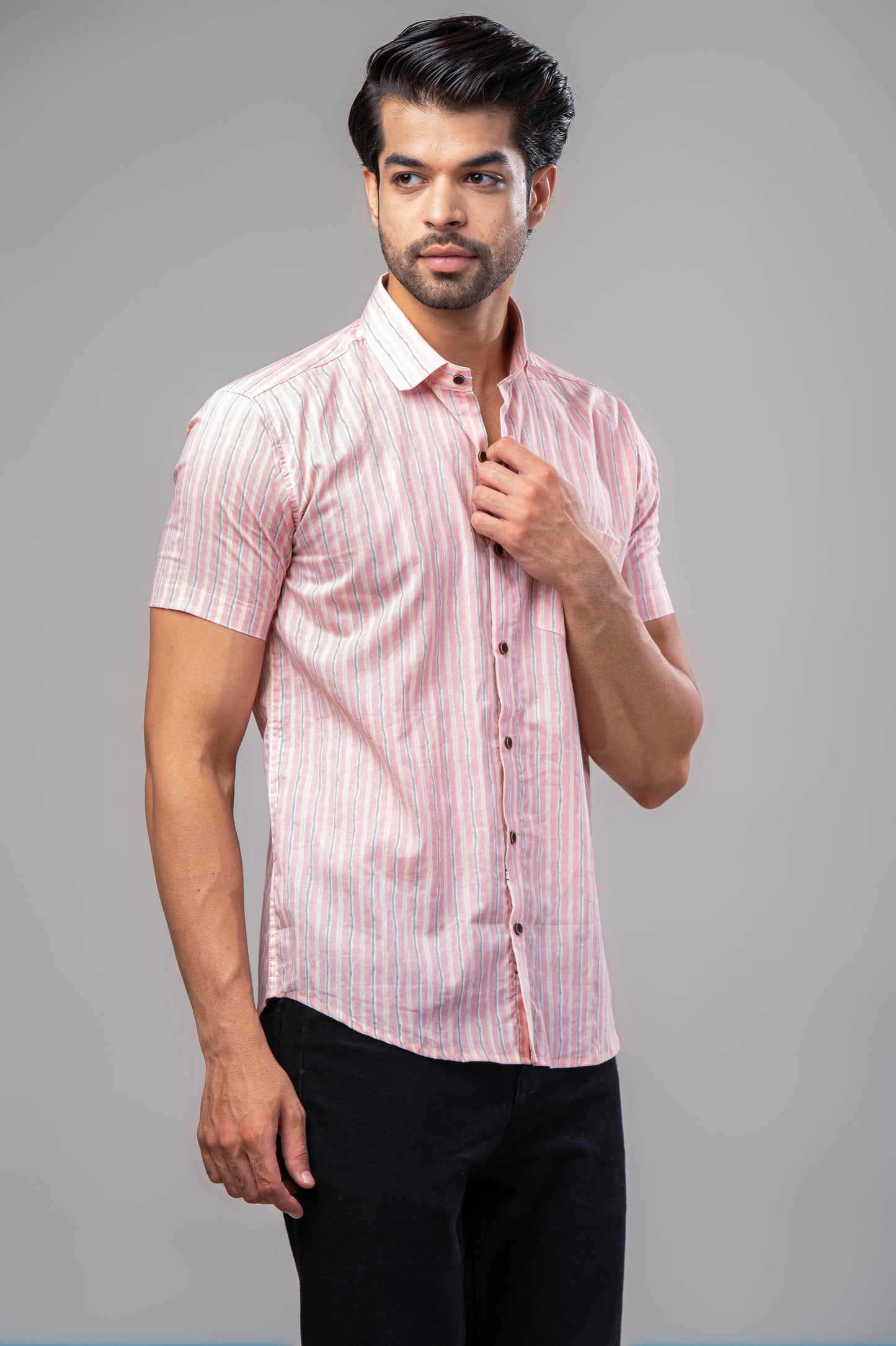 Blush Stripes Everyday Men’s Half Sleeve Shirt