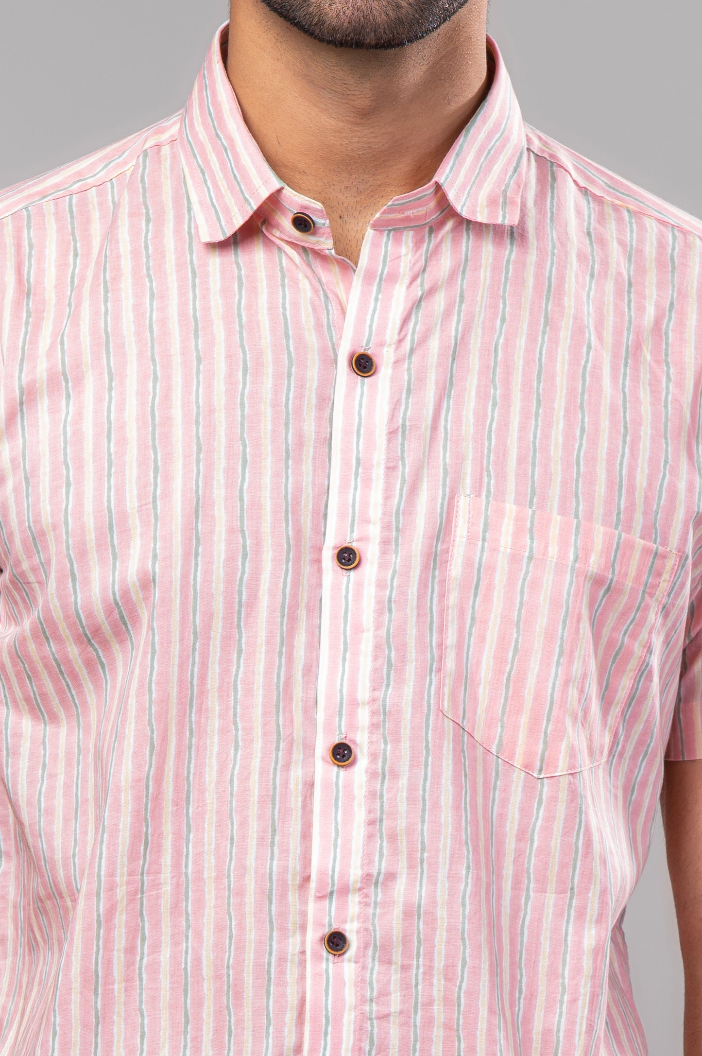 Blush Stripes Everyday Men’s Half Sleeve Shirt