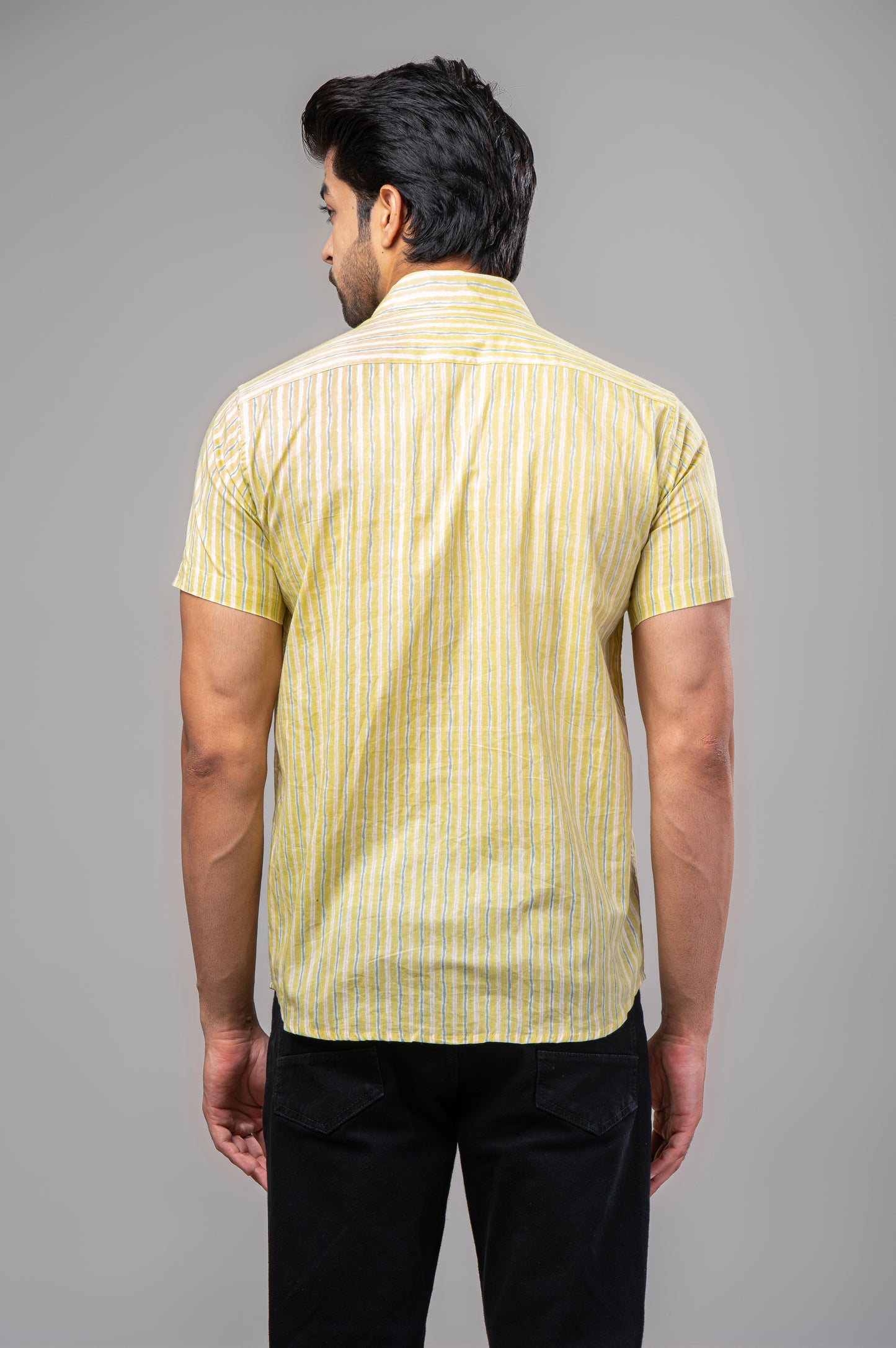 Chic Lines Print Men’s Half Sleeve Shirt