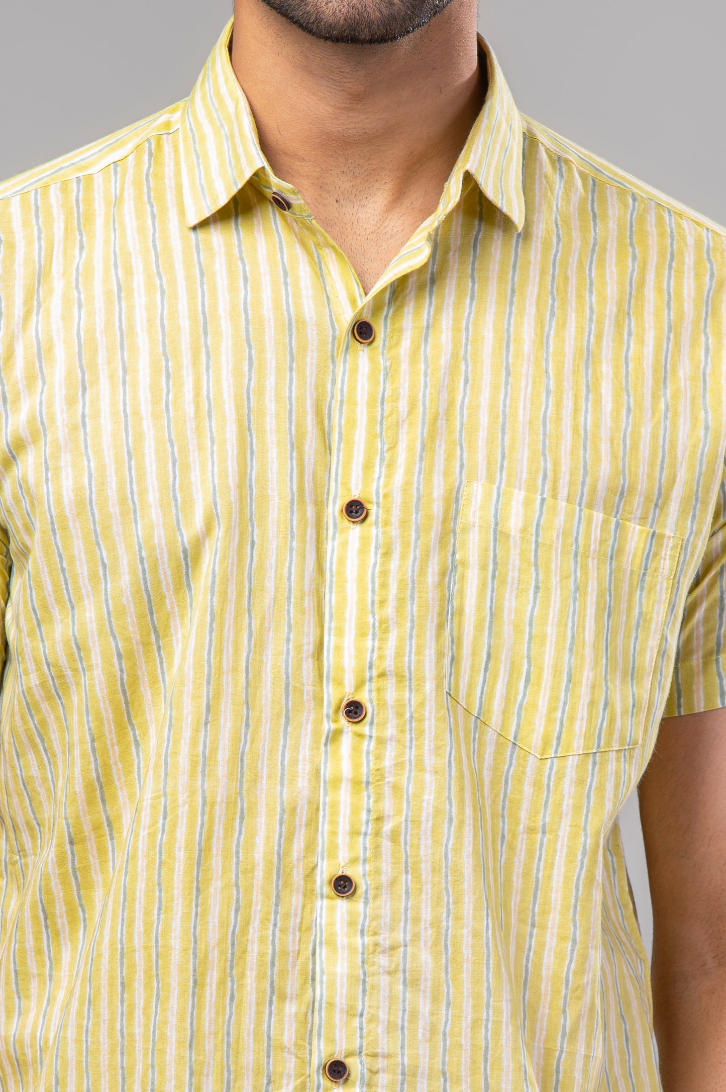 Chic Lines Print Men’s Half Sleeve Shirt
