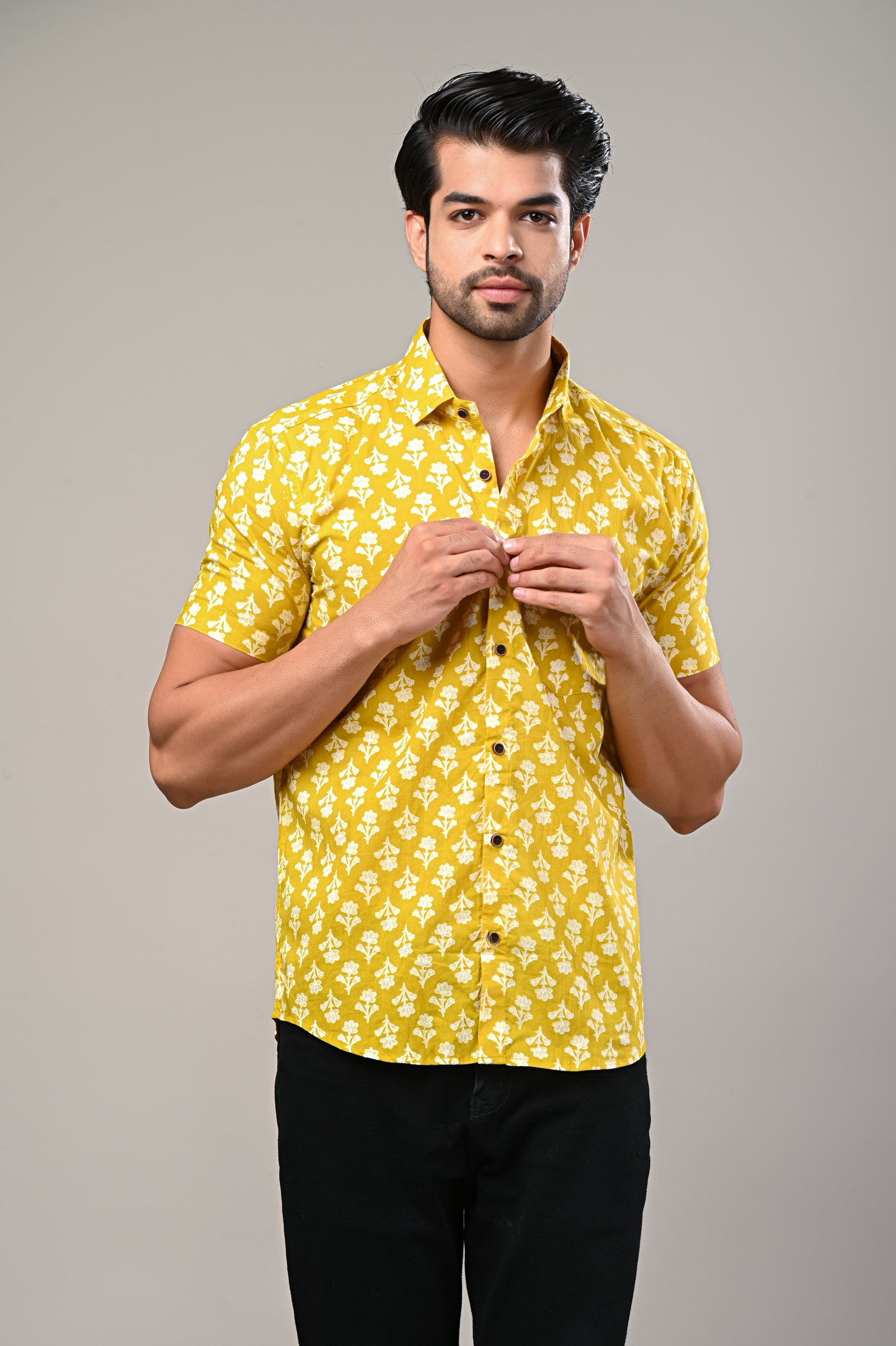 Sunny Blooms Floral Printed Men's Shirt