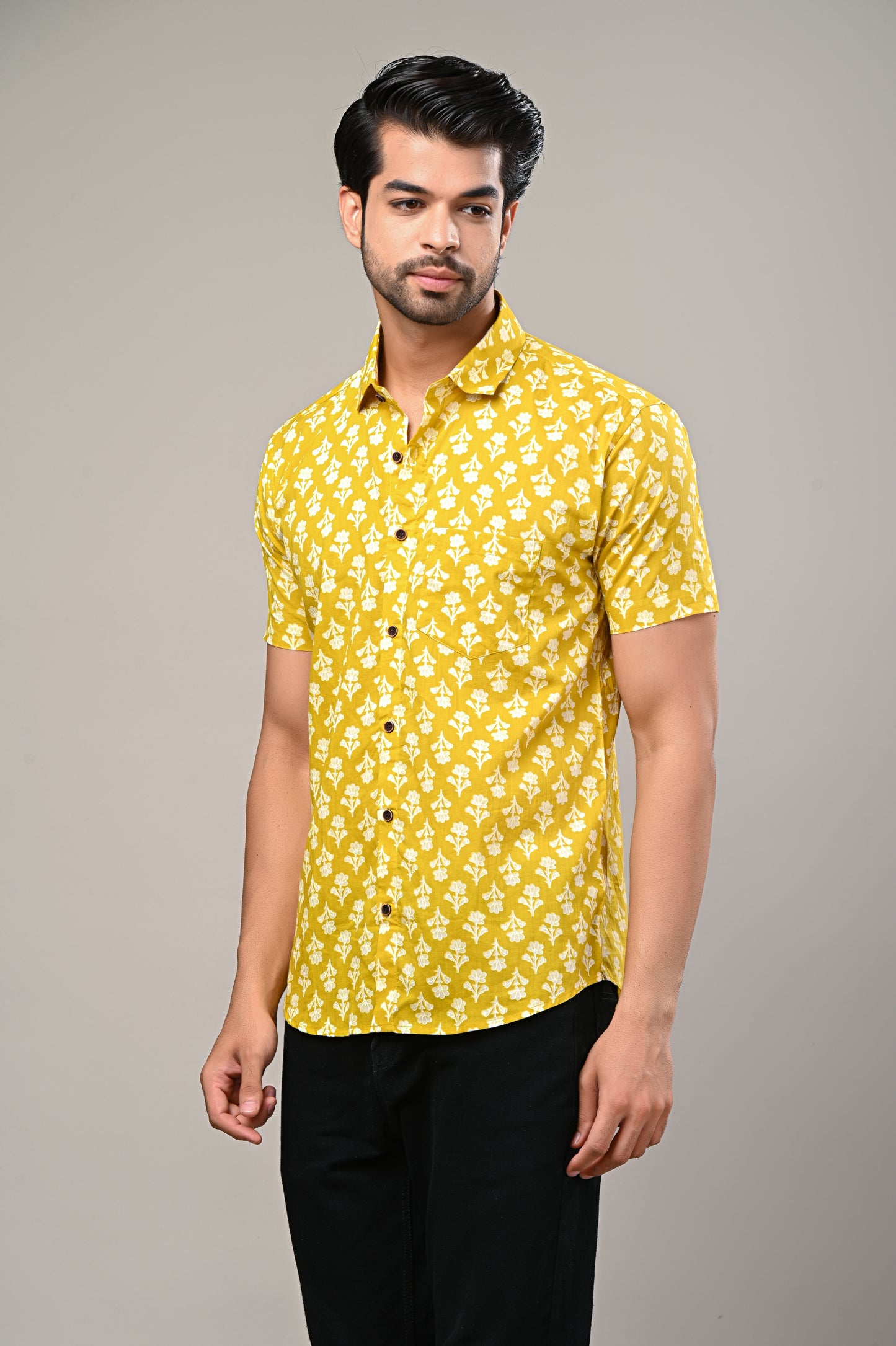 Sunny Blooms Floral Printed Men's Shirt