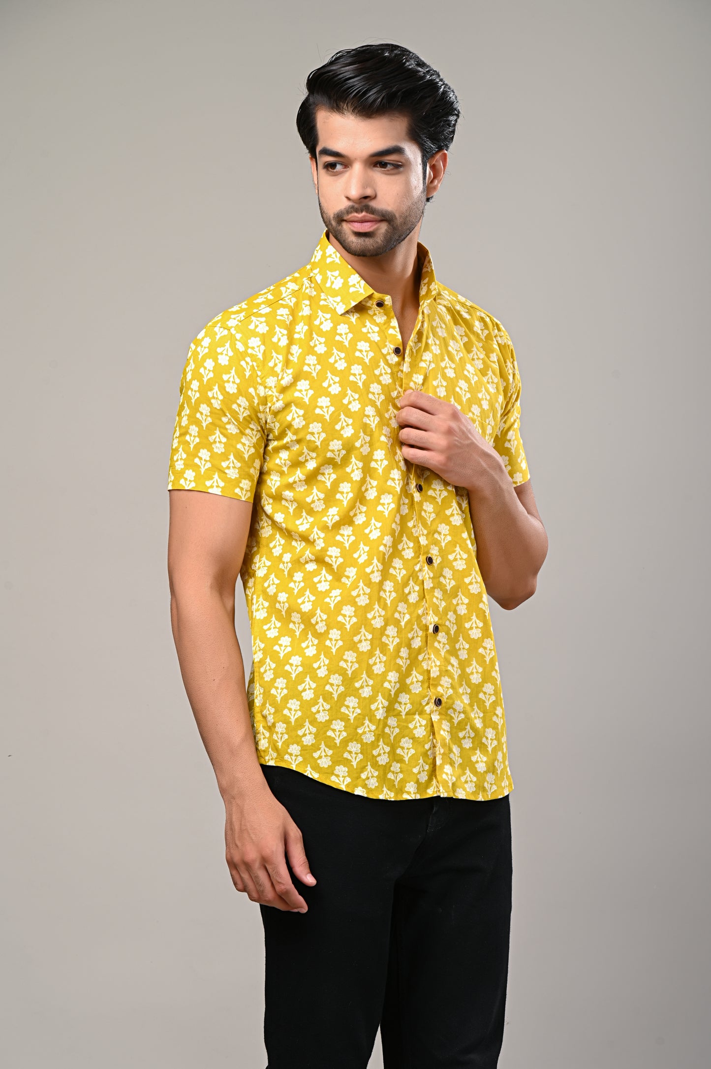 Sunny Blooms Floral Printed Men's Shirt