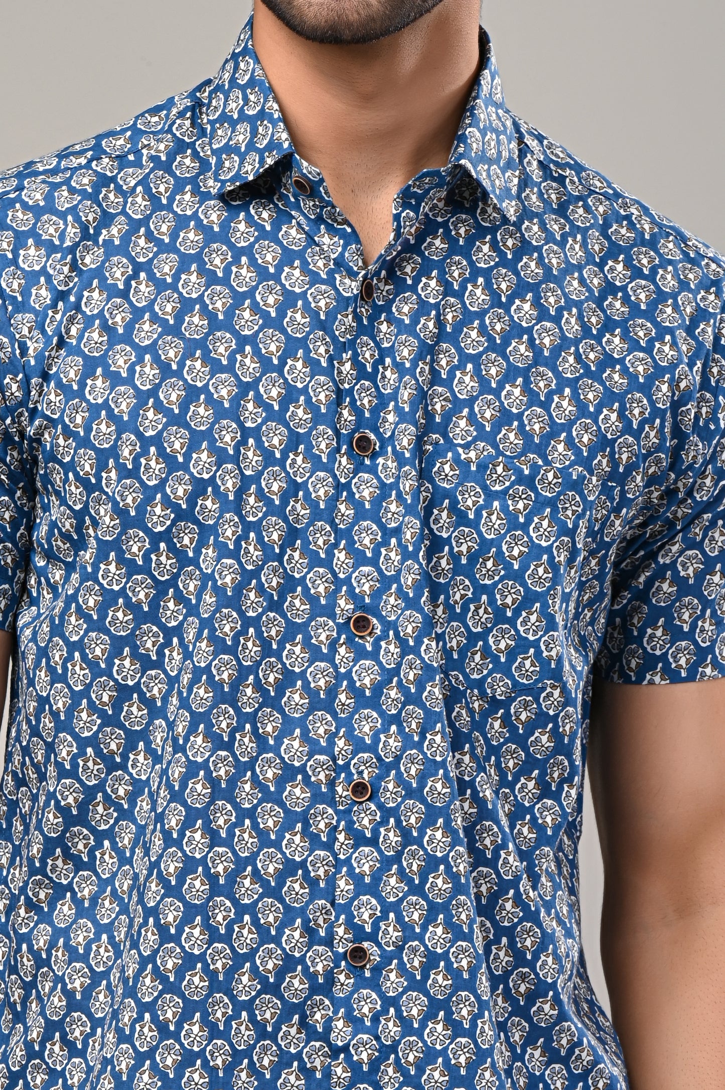 Heritage Bloom Printed Men’s Half Sleeve Shirt