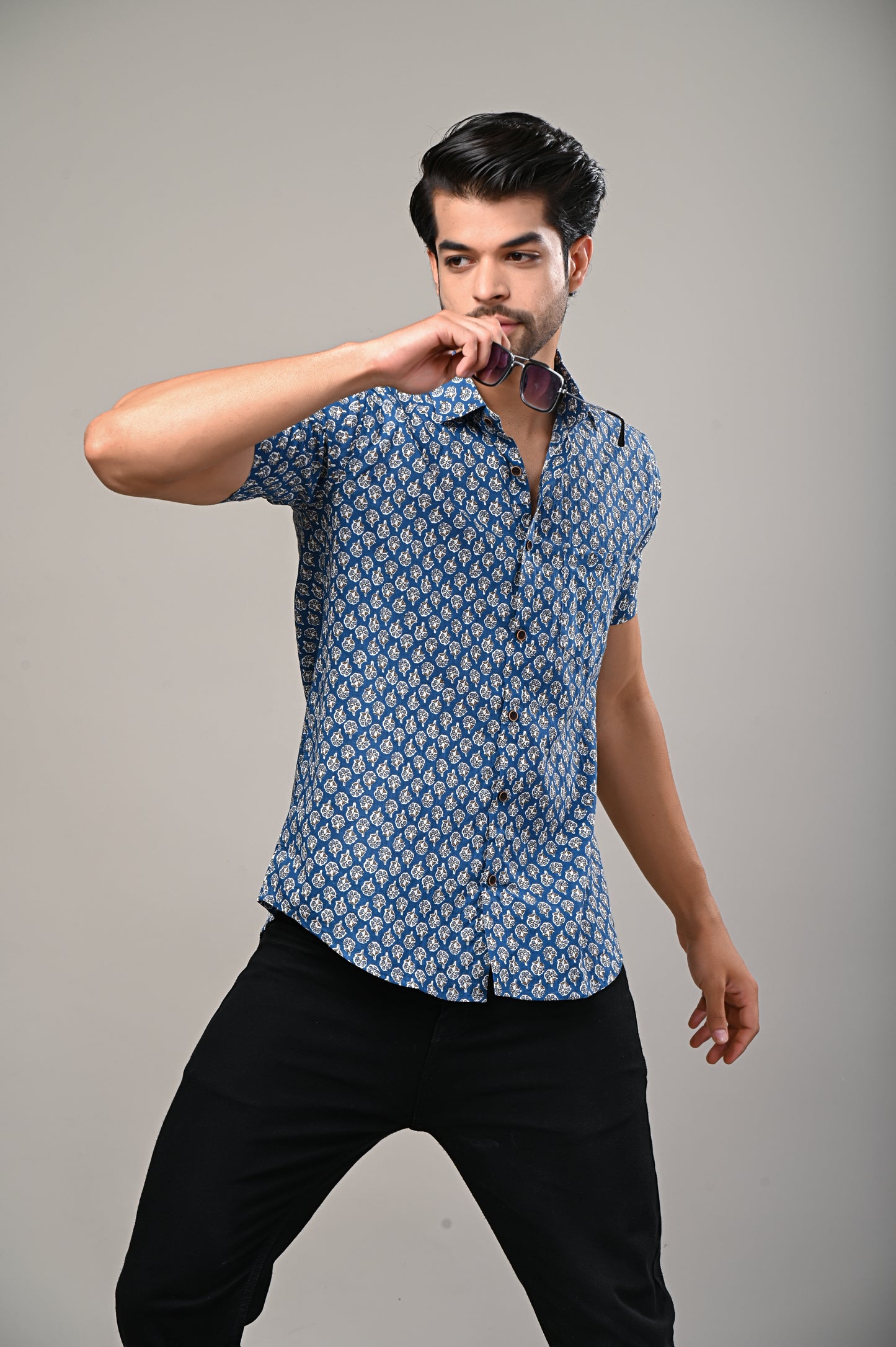 Heritage Bloom Printed Men’s Half Sleeve Shirt