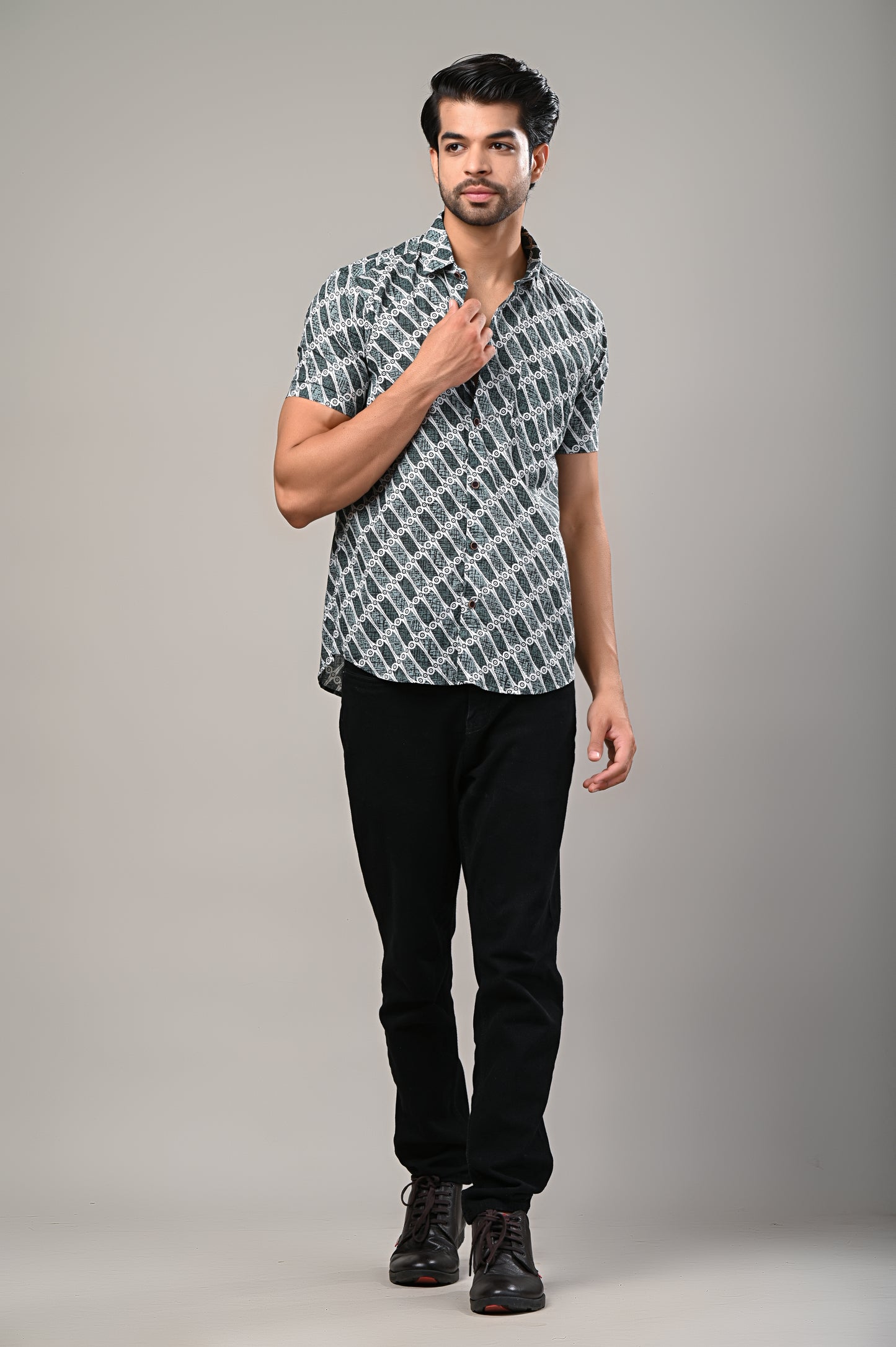Urban Matrix Printed Men’s Half Sleeve Shirt