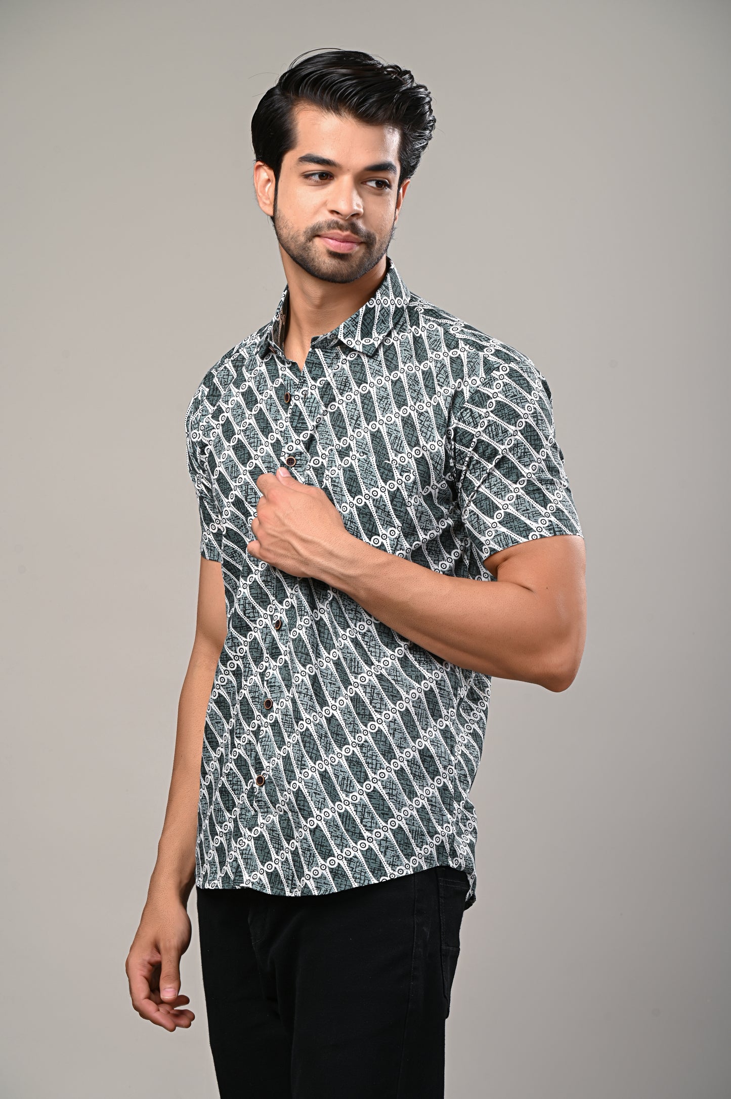 Urban Matrix Printed Men’s Half Sleeve Shirt