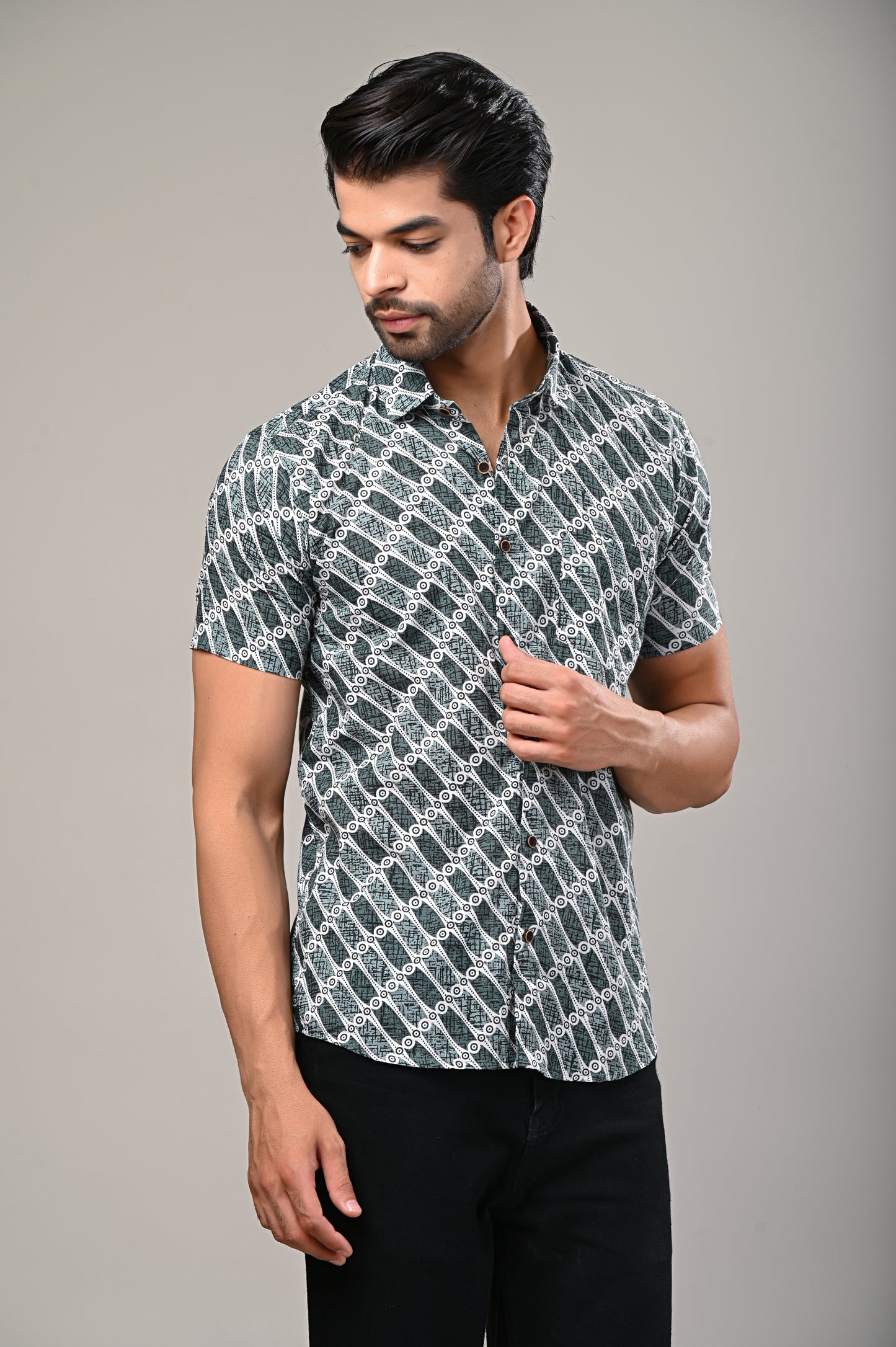 Urban Matrix Printed Men’s Half Sleeve Shirt