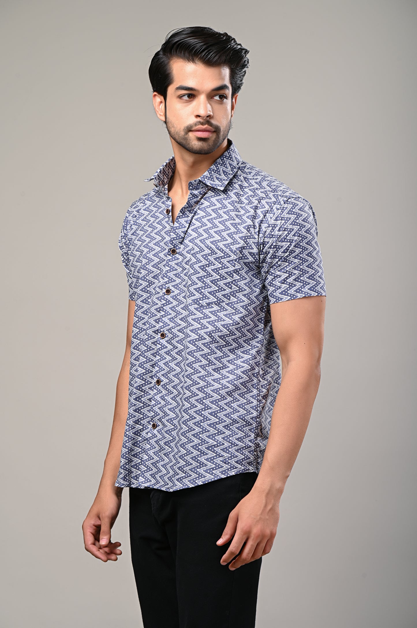 Wave Rhythm Casual Men’s Half Sleeve Shirt
