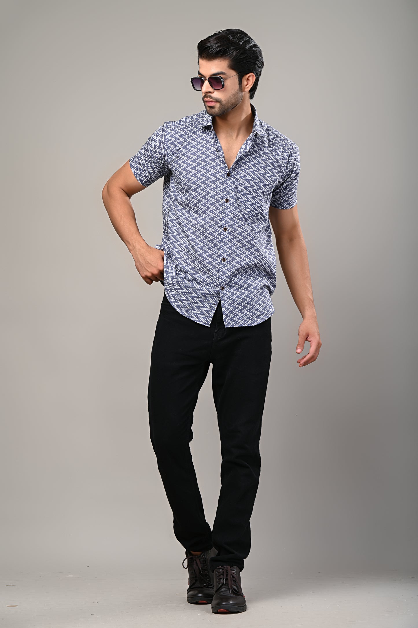 Wave Rhythm Casual Men’s Half Sleeve Shirt