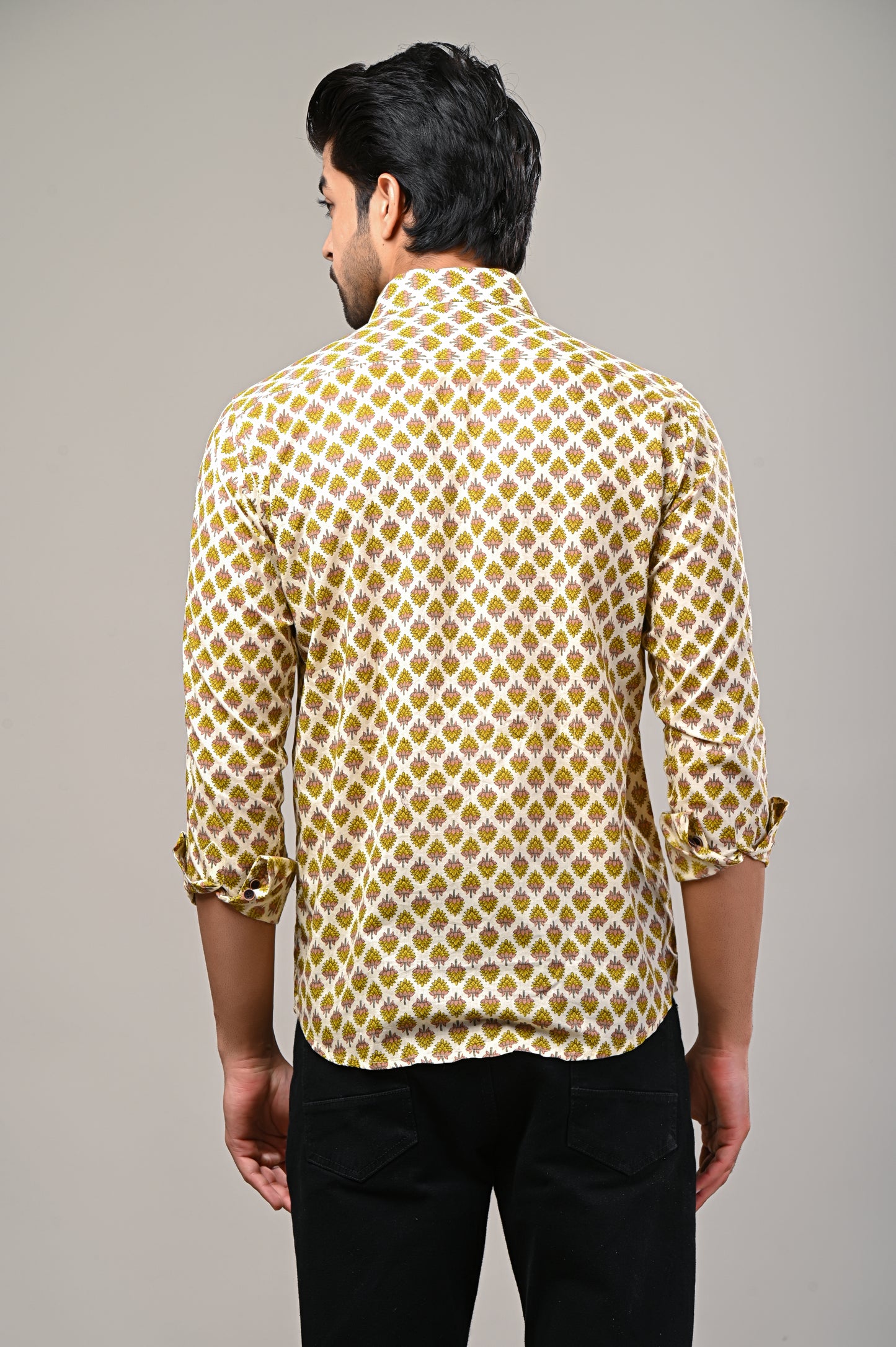 Golden Bloom Printed Full Sleeve Shirt