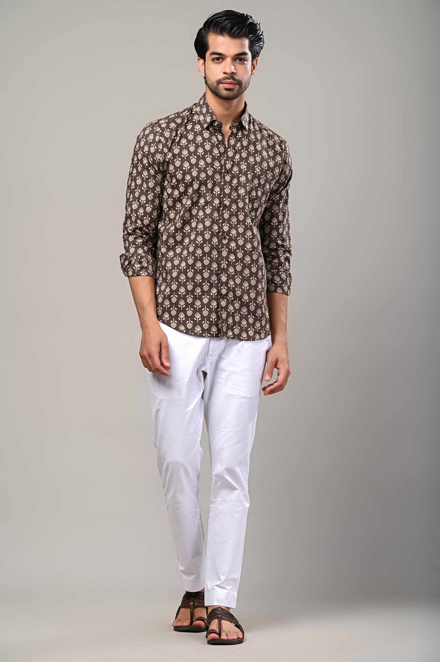 Earthy Charm Printed Full Sleeve Shirt