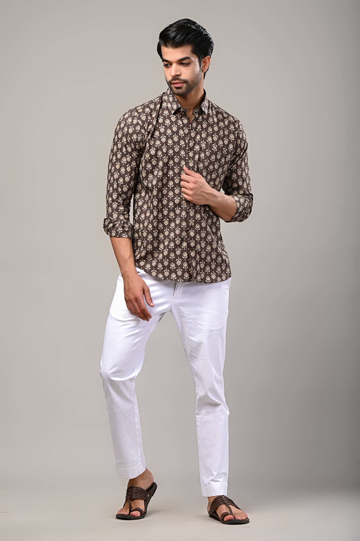 Earthy Charm Printed Full Sleeve Shirt