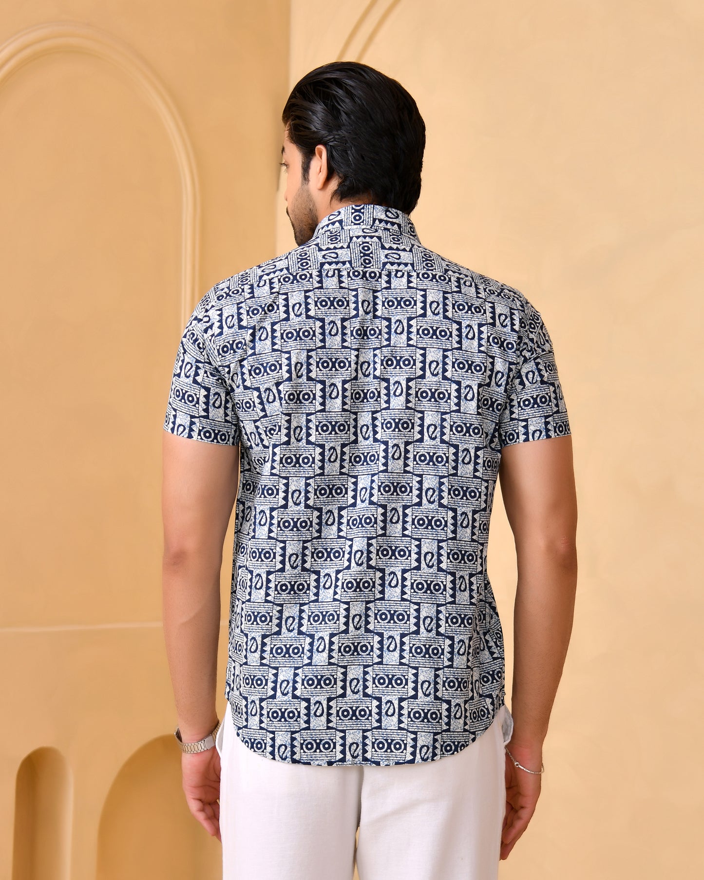 Noor Geometry Half Sleeves Shirt