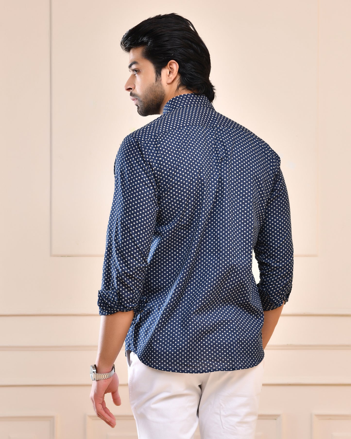 Indigo Micro Dot Full Sleeve Shirt