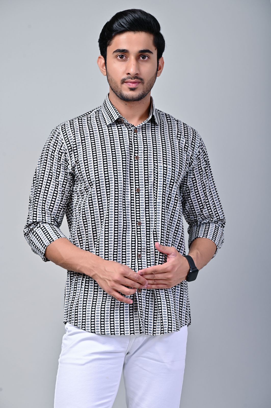 Speckled Dot Print Full Sleeve Shirt