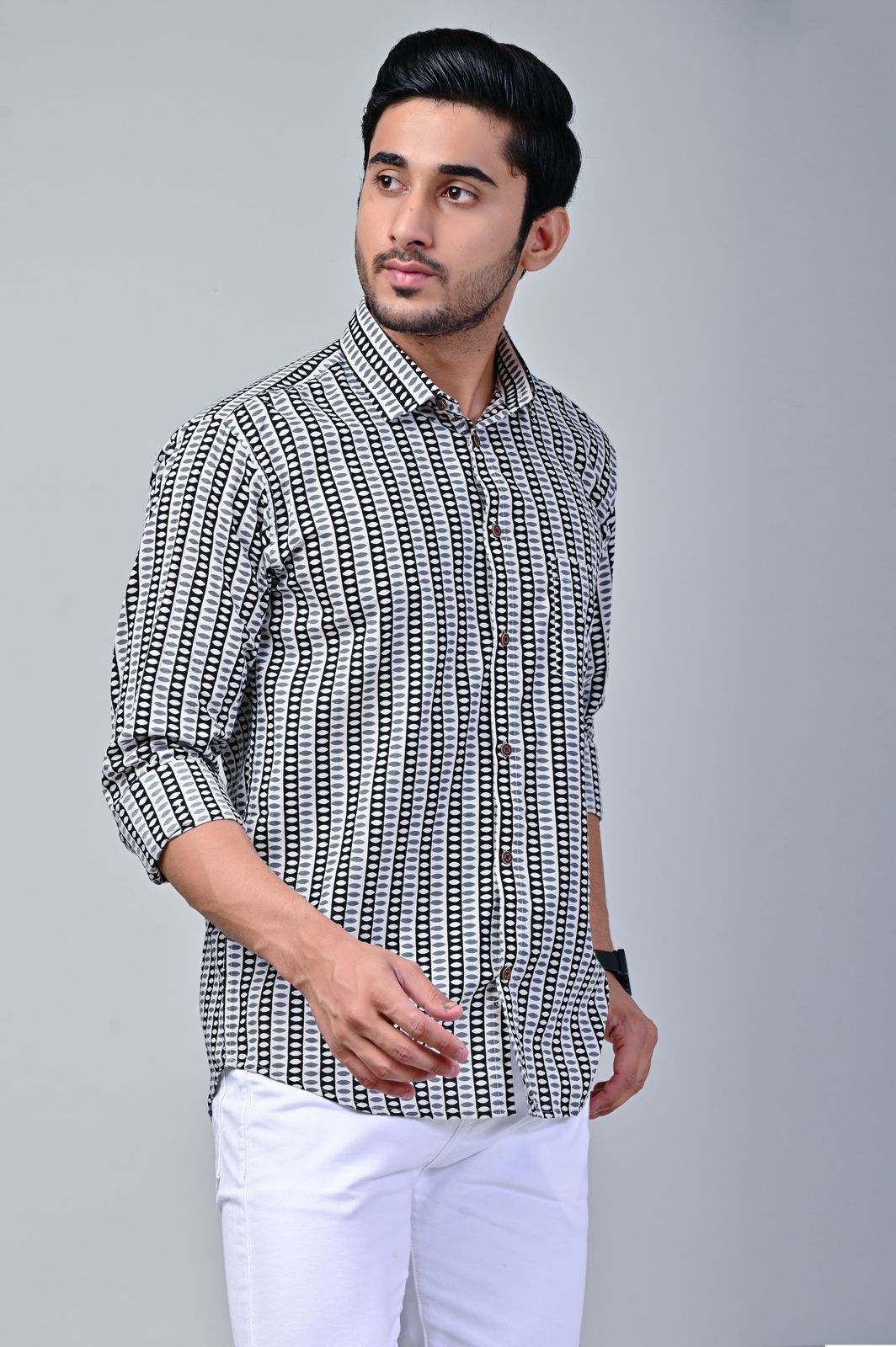 Speckled Dot Print Full Sleeve Shirt