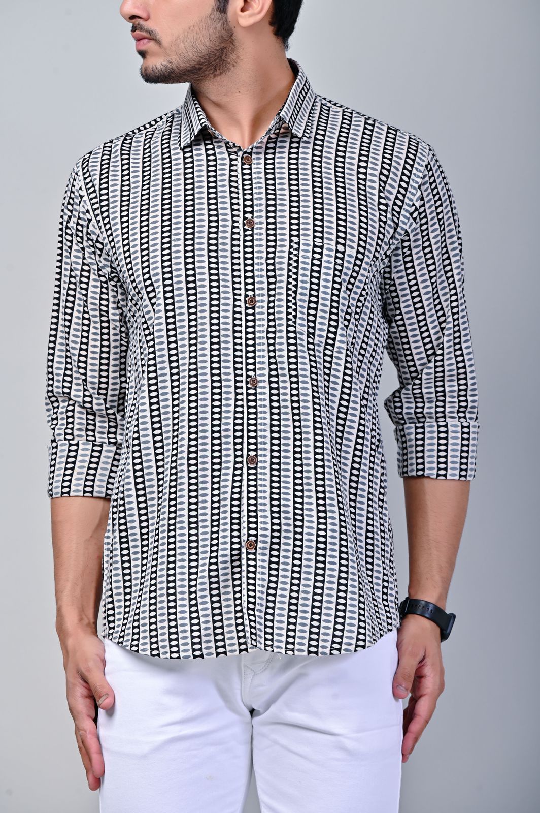 Speckled Dot Print Full Sleeve Shirt