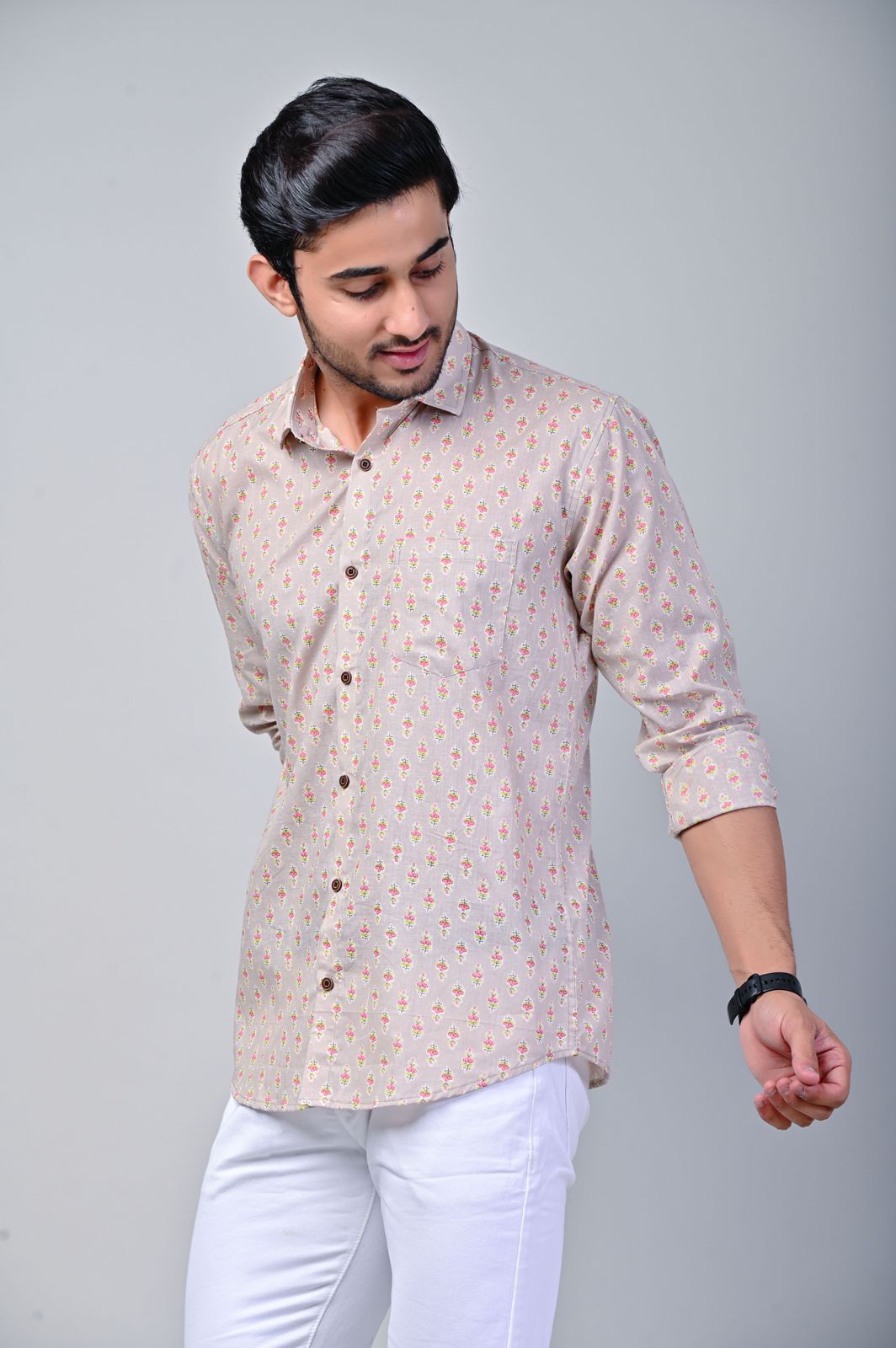 Petal Pop Print Full Sleeve Shirt