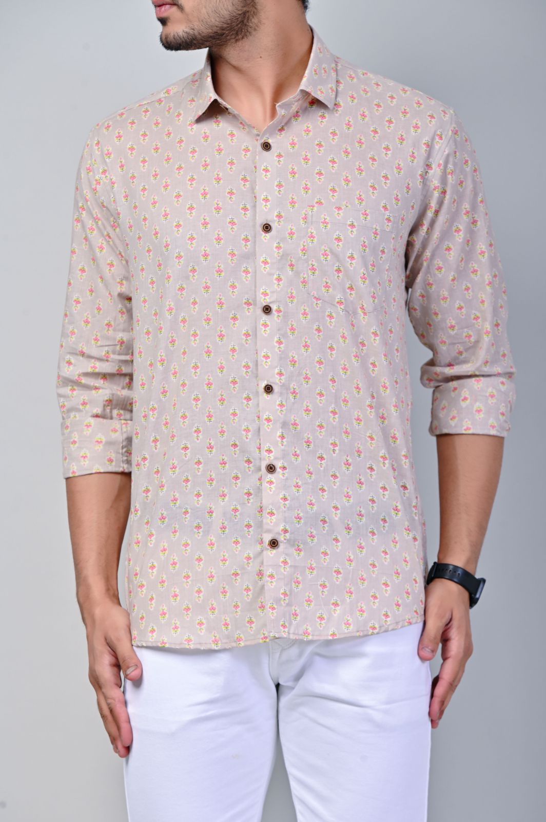 Petal Pop Print Full Sleeve Shirt