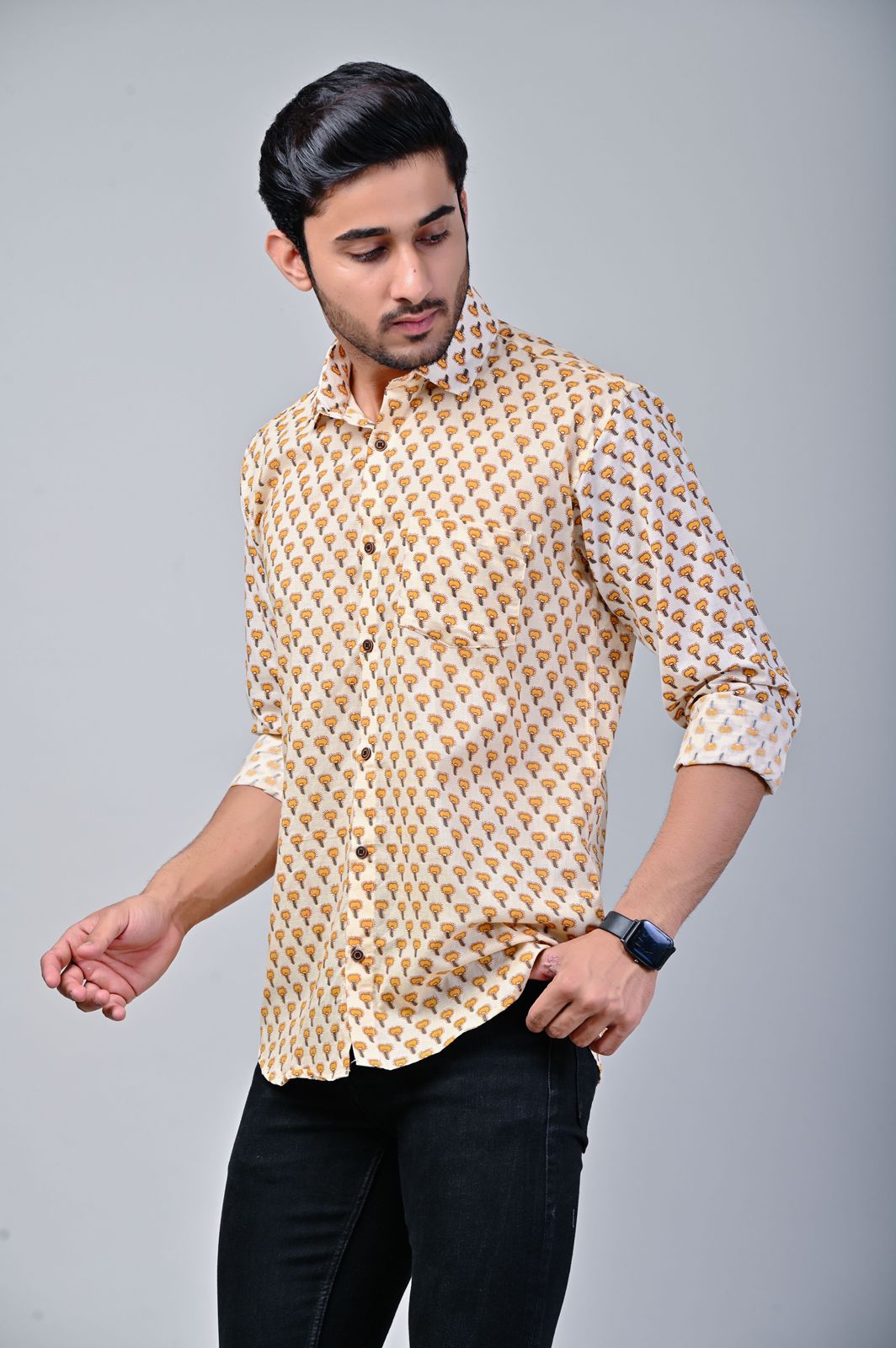 Blooming Flower Print Full Sleeve Shirt