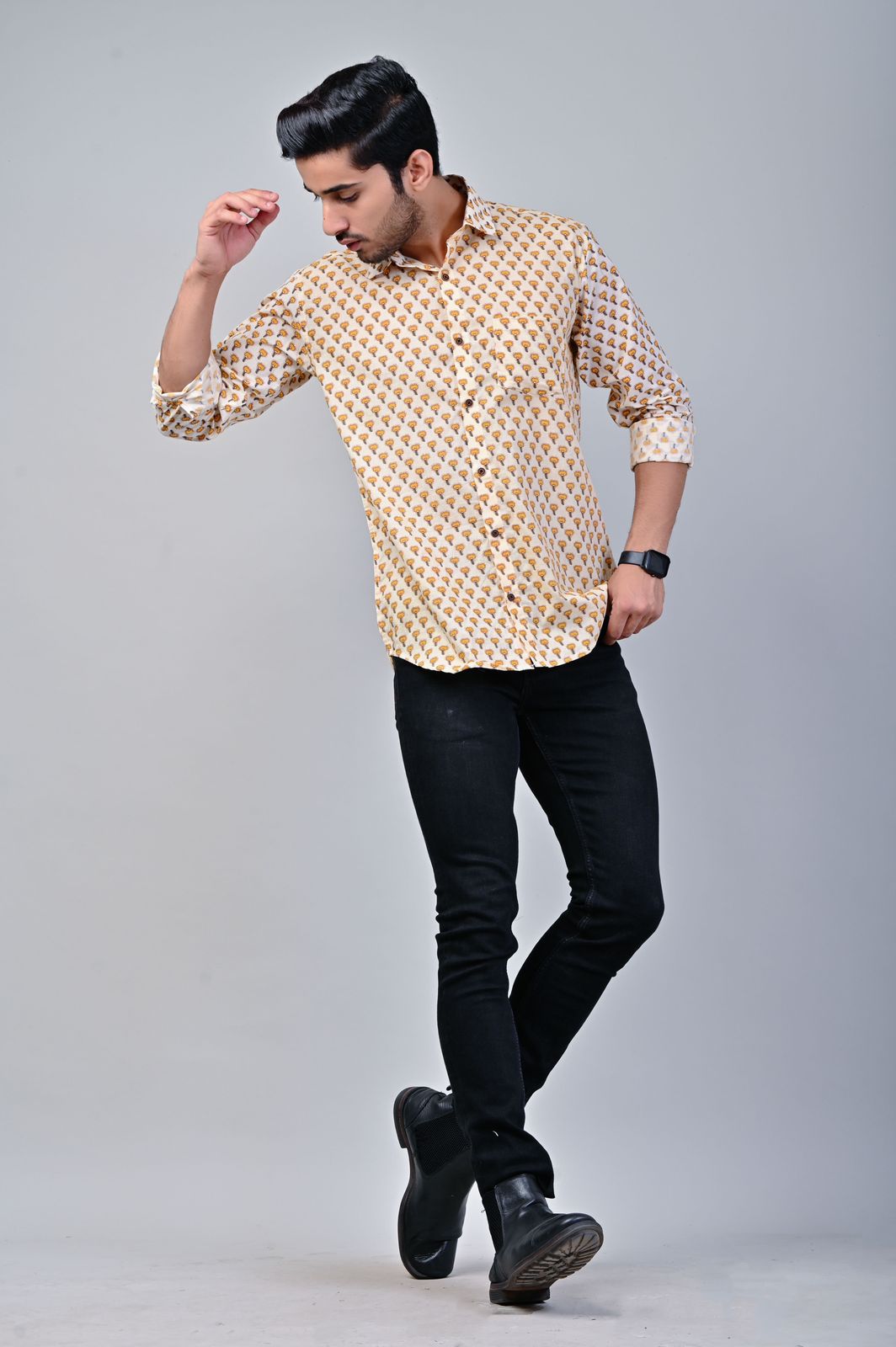 Blooming Flower Print Full Sleeve Shirt