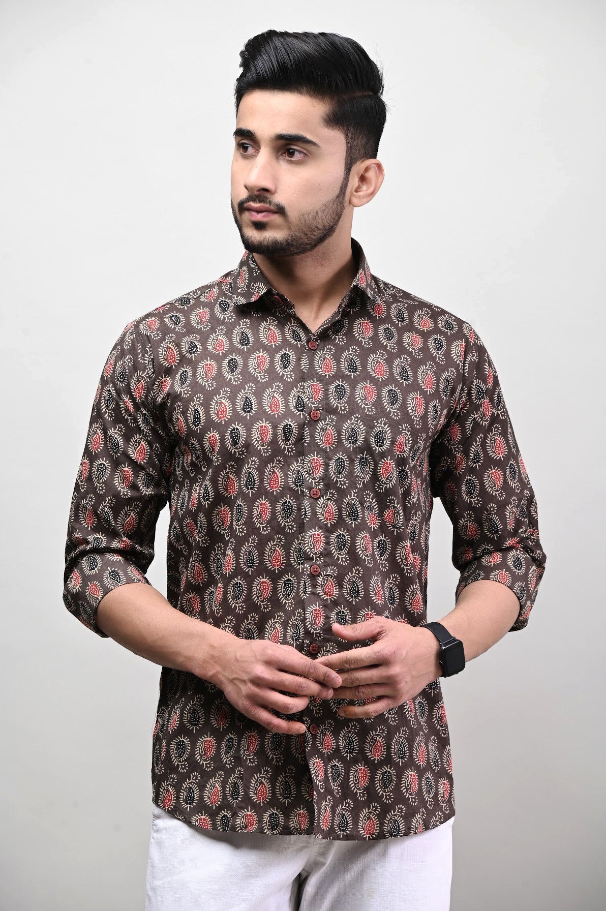 Playful Booti Pattern Men’s Full Sleeve Shirt