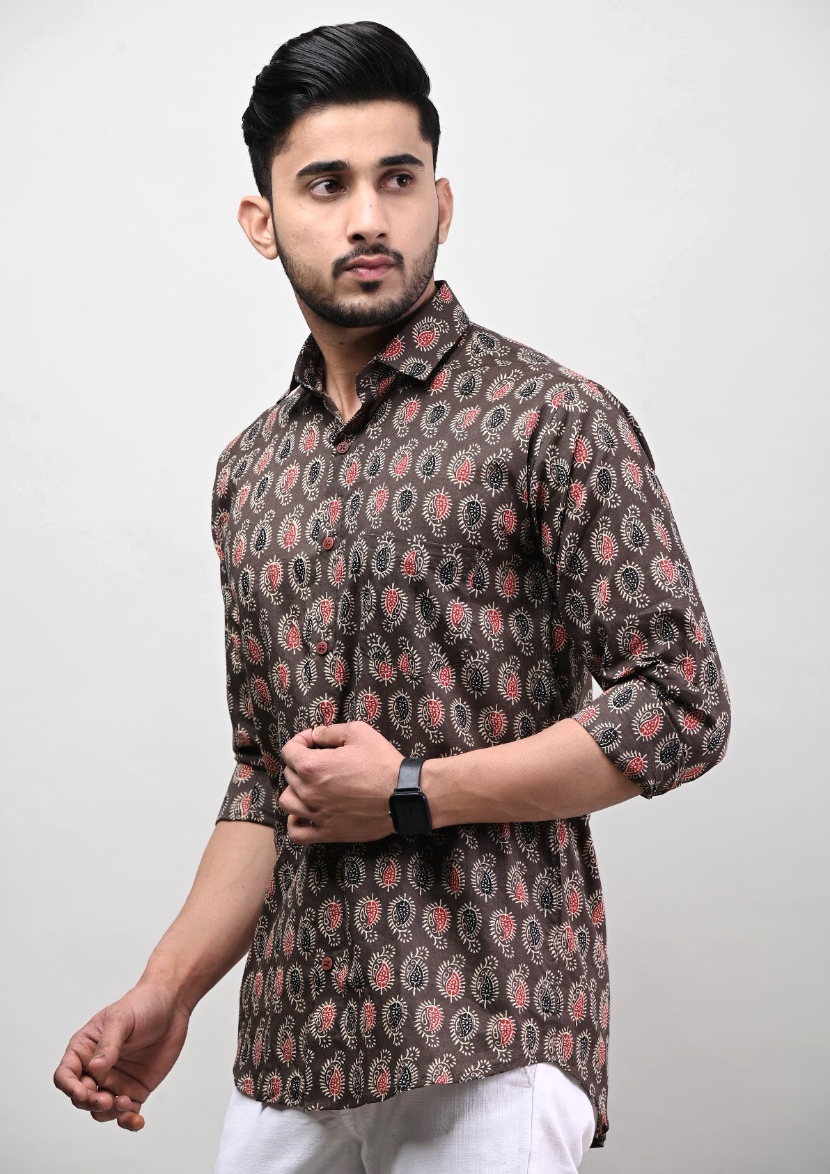 Playful Booti Pattern Men’s Full Sleeve Shirt