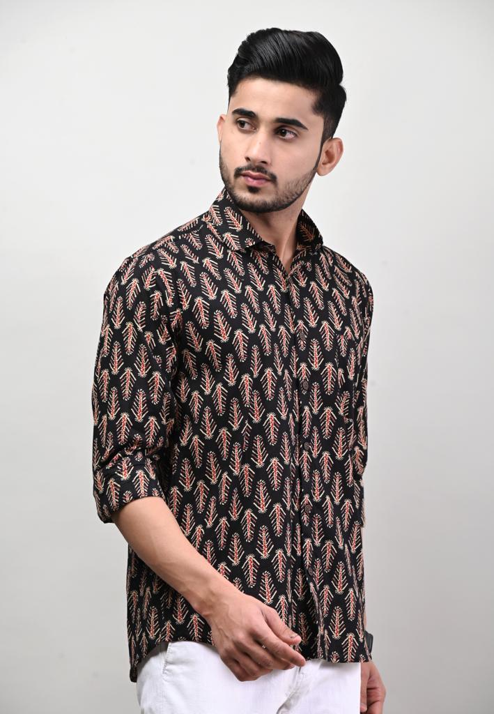 Leaf Print Full Sleeve Shirt