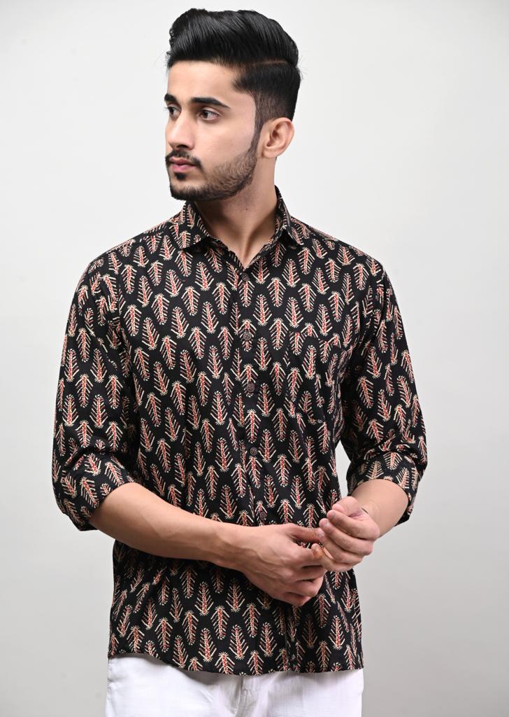 Leaf Print Full Sleeve Shirt