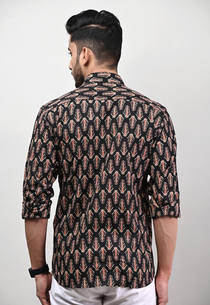 Leaf Print Full Sleeve Shirt