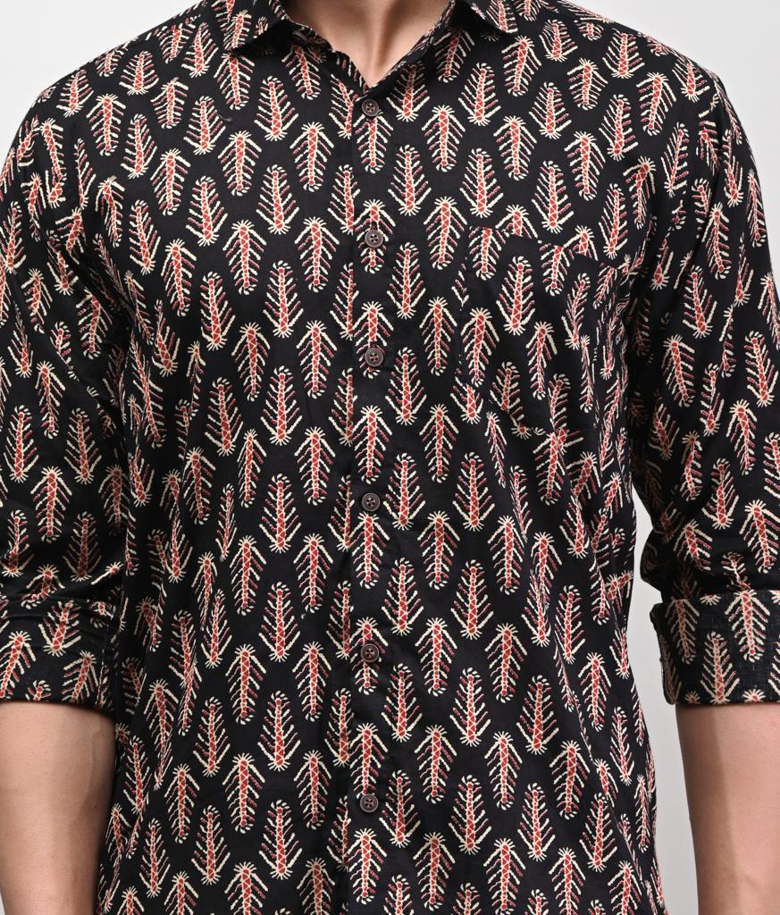 Leaf Print Full Sleeve Shirt