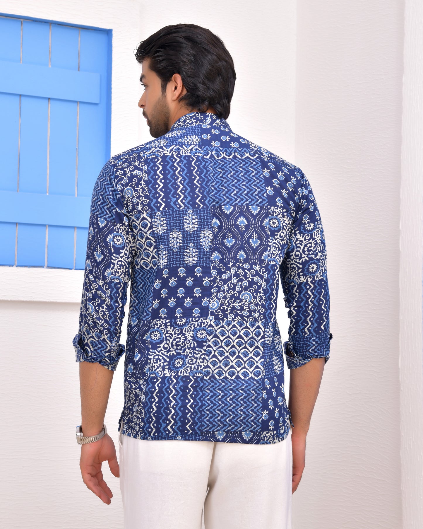 Midnight Indigo Handblock  Short Kurta
