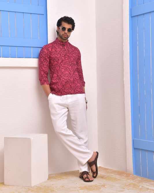 Phoolkari Jaal Short Kurta