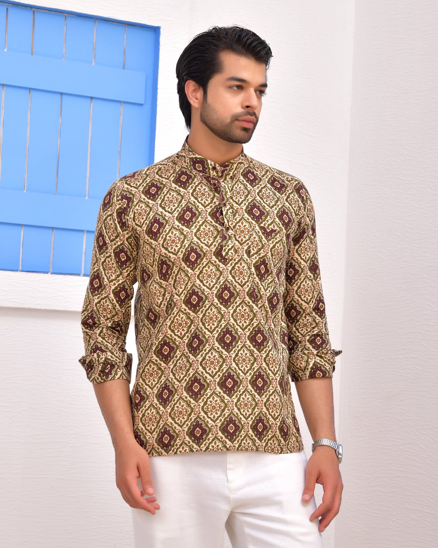 Gulzar Print Short Kurta