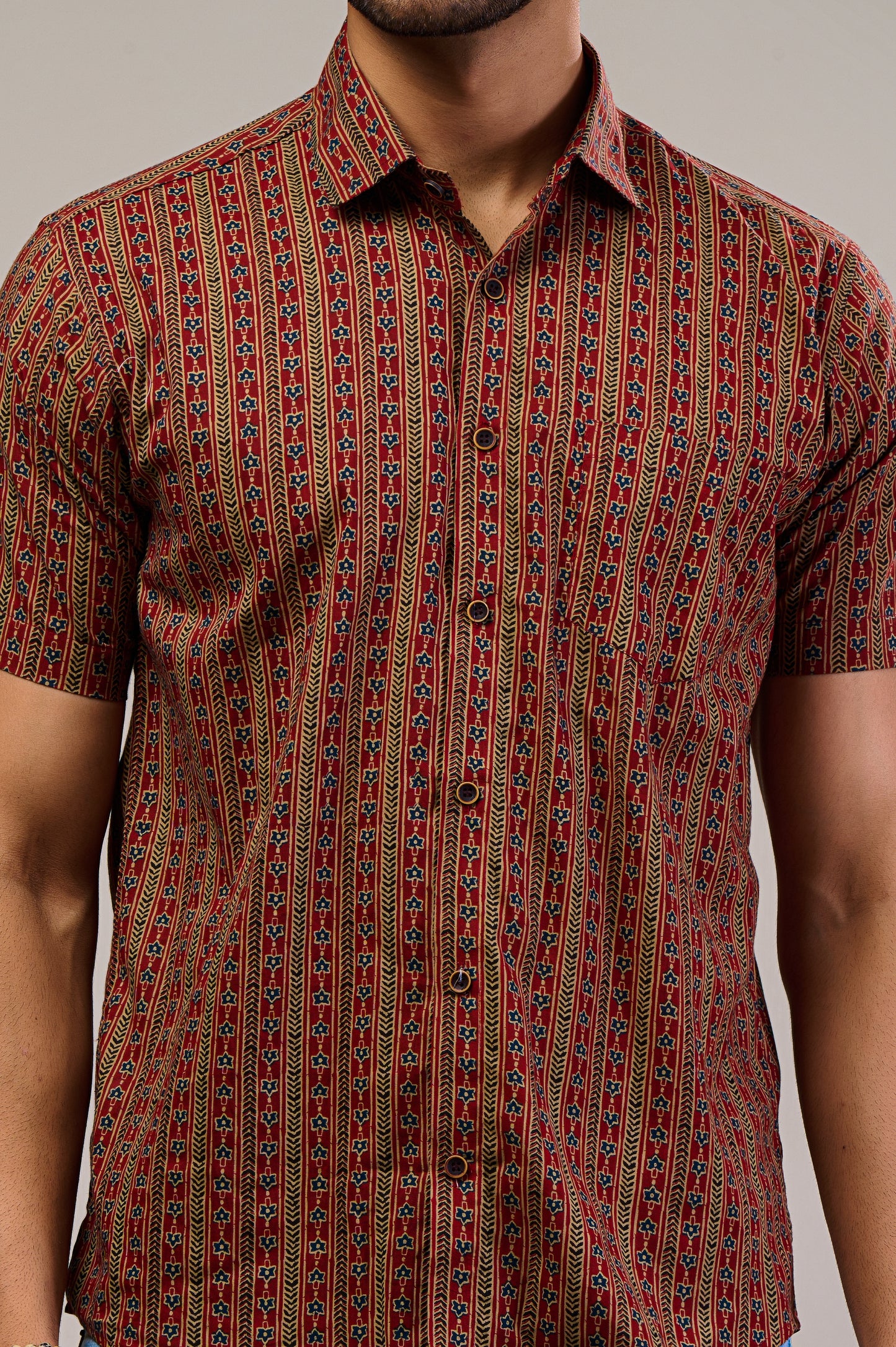 Kaleido Kraft Men’s Half Sleeve Printed Shirt