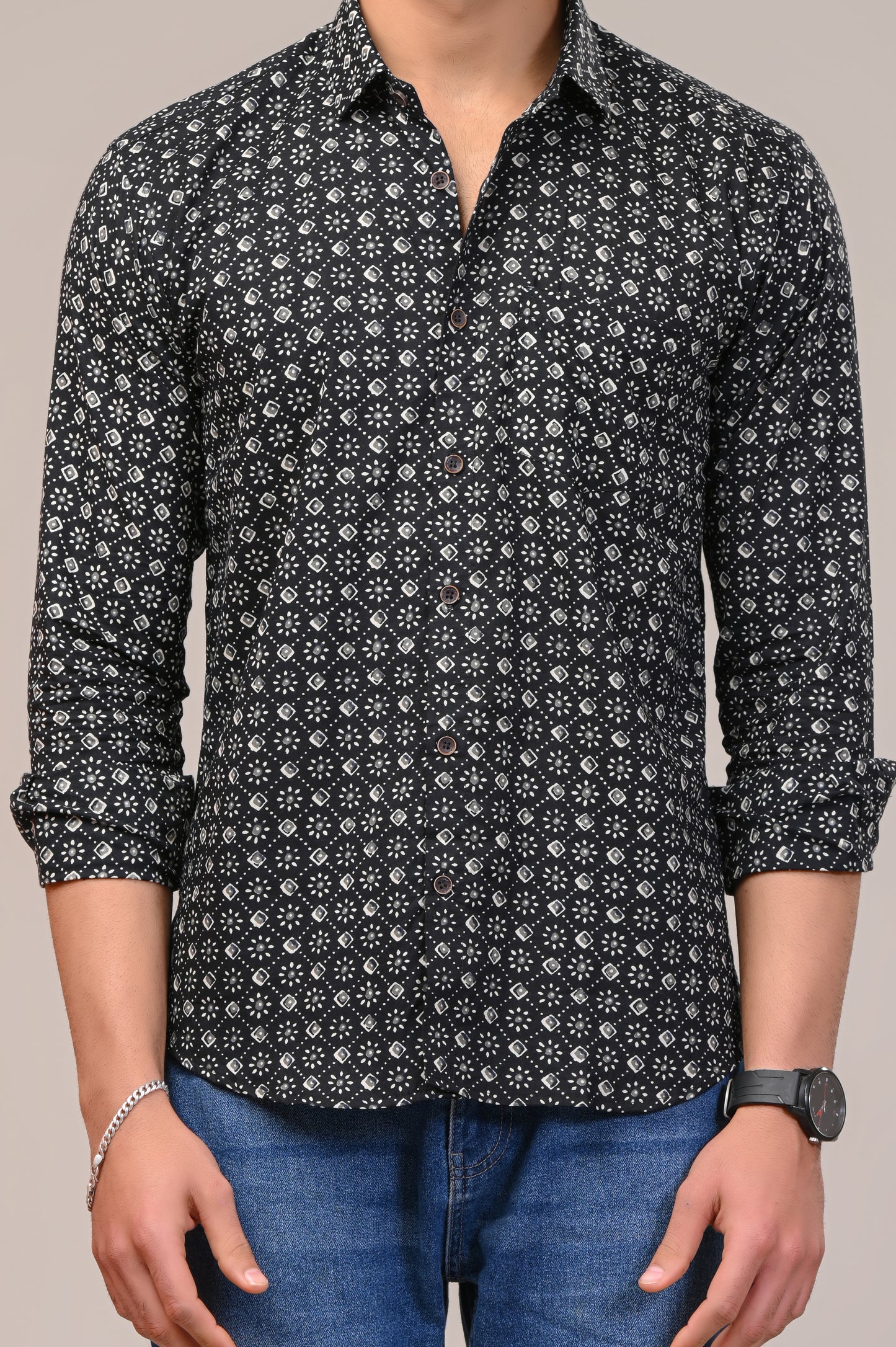 Geometrical Print Full Sleeve Shirt