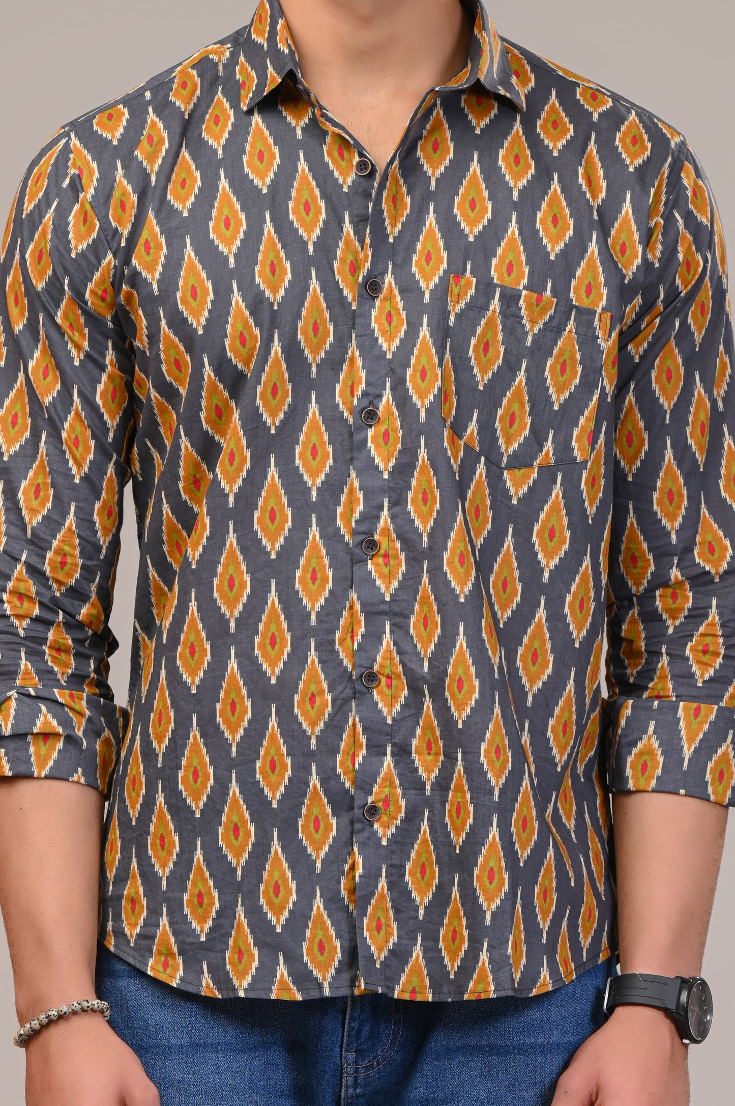 Quadrant Block Print Full Sleeve Shirt