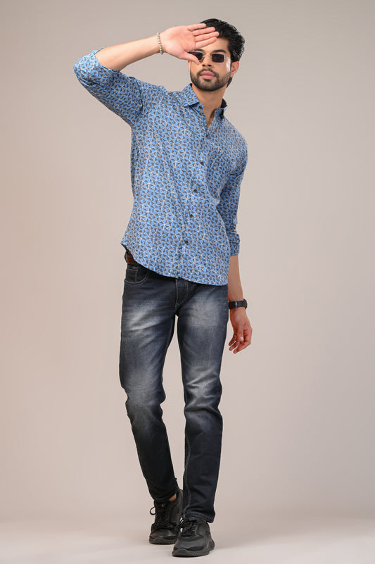 Geometrical Print Full Sleeve Shirt