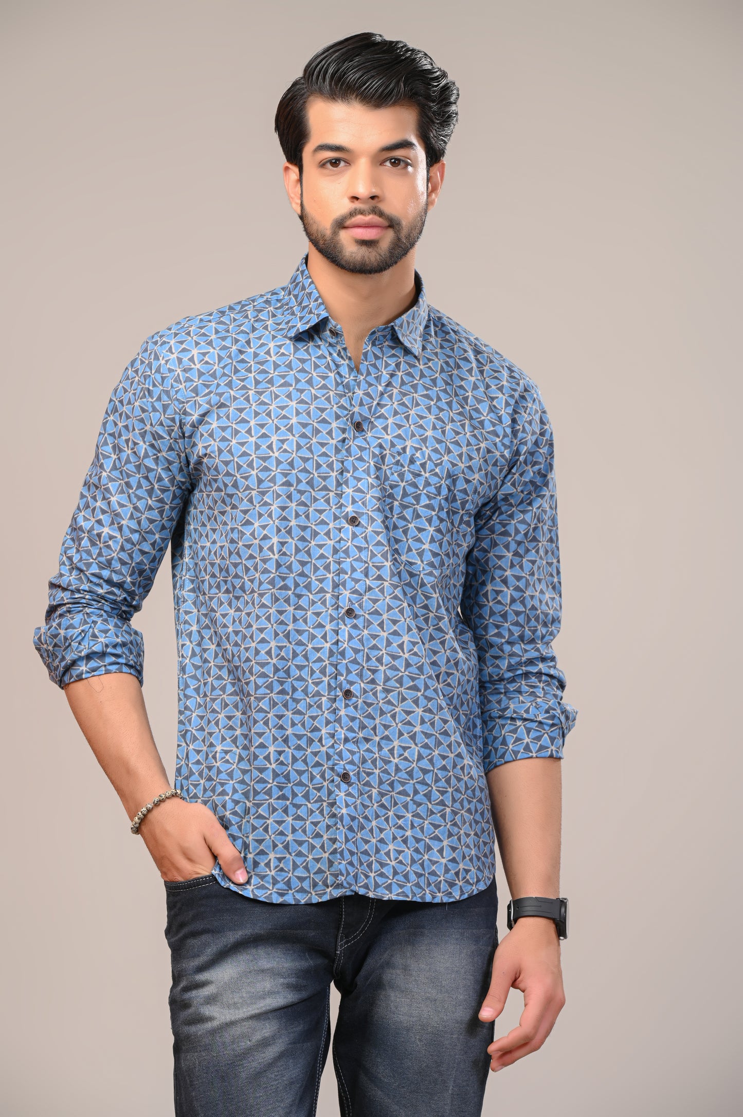 Geometrical Print Full Sleeve Shirt