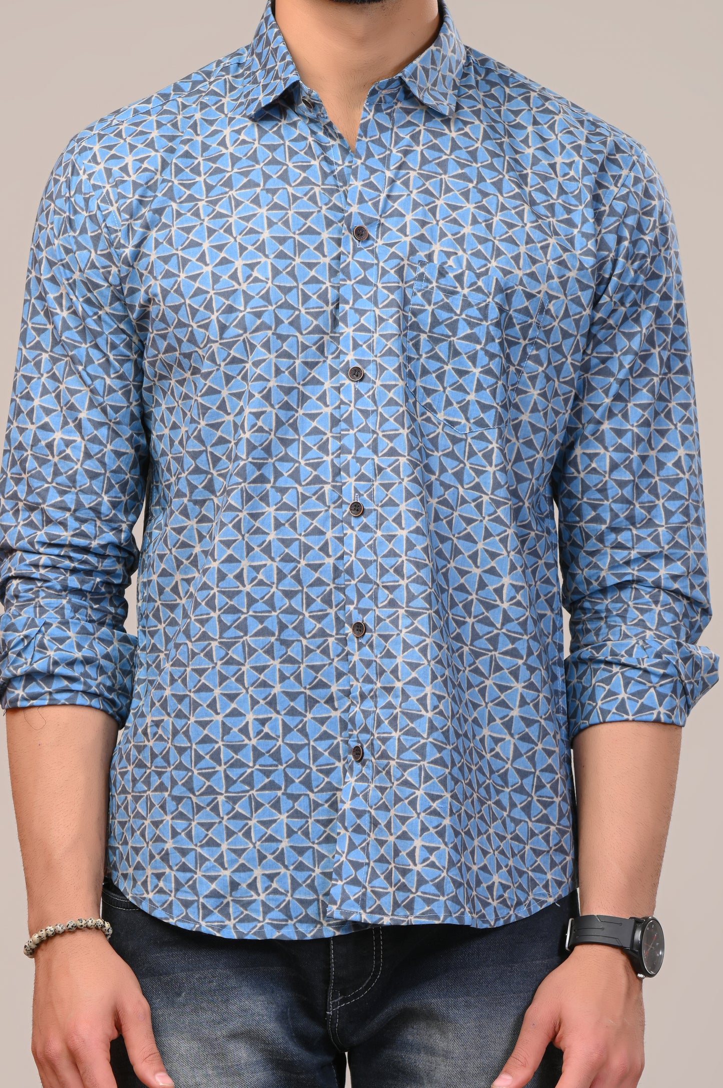 Geometrical Print Full Sleeve Shirt