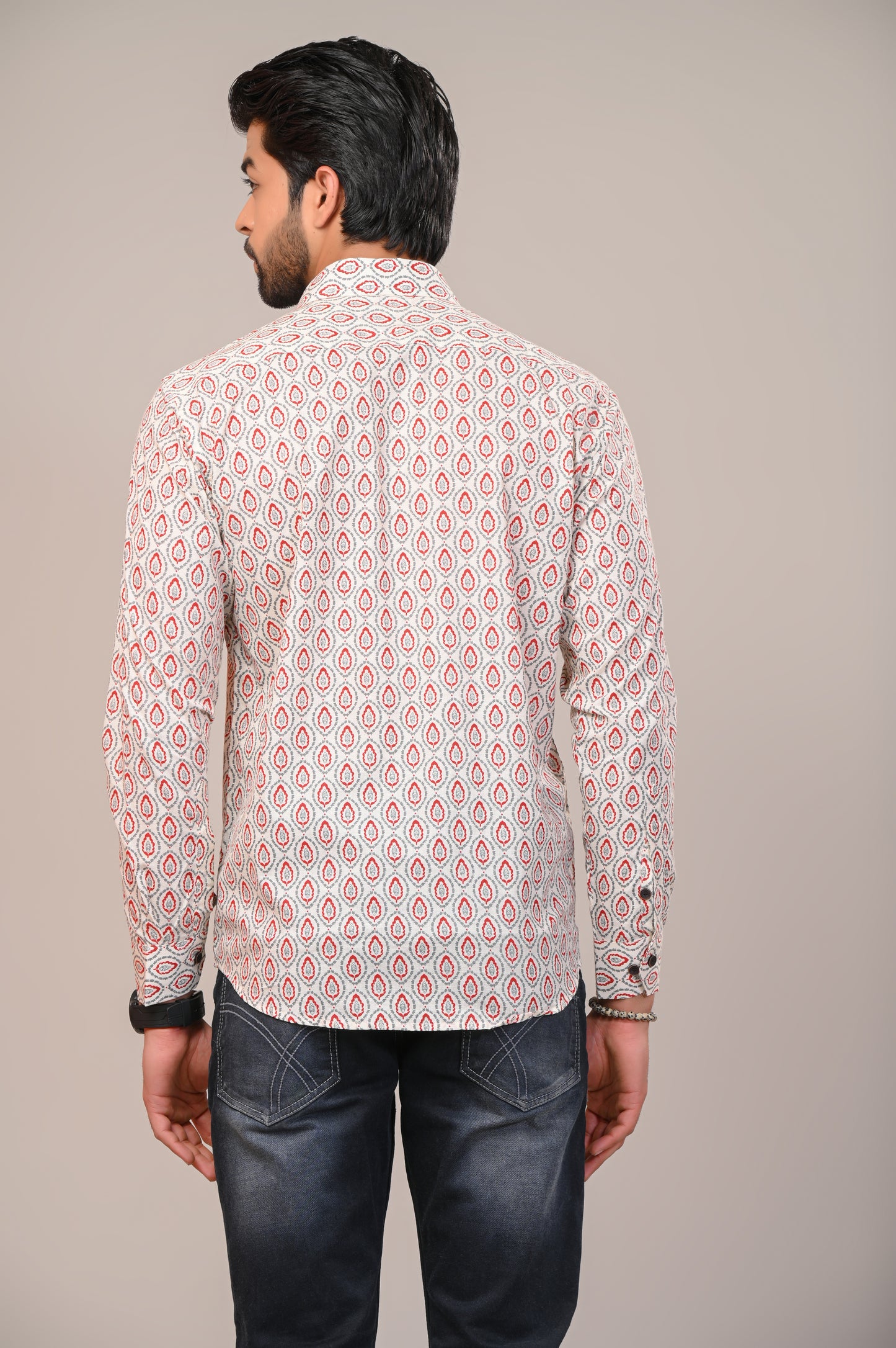 Verdant Vines Print Full Sleeve Shirt